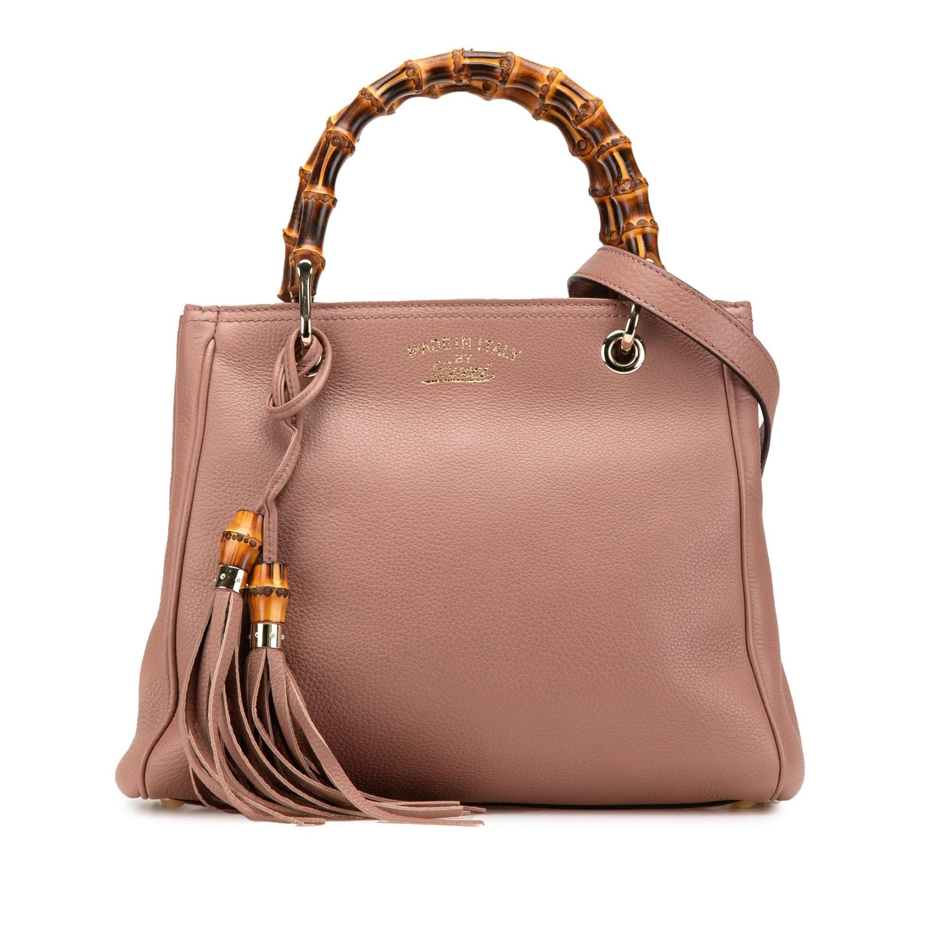 Gucci Bamboo Shopper Calf Calfskin Brown Small Satchel Bag Satchel 4