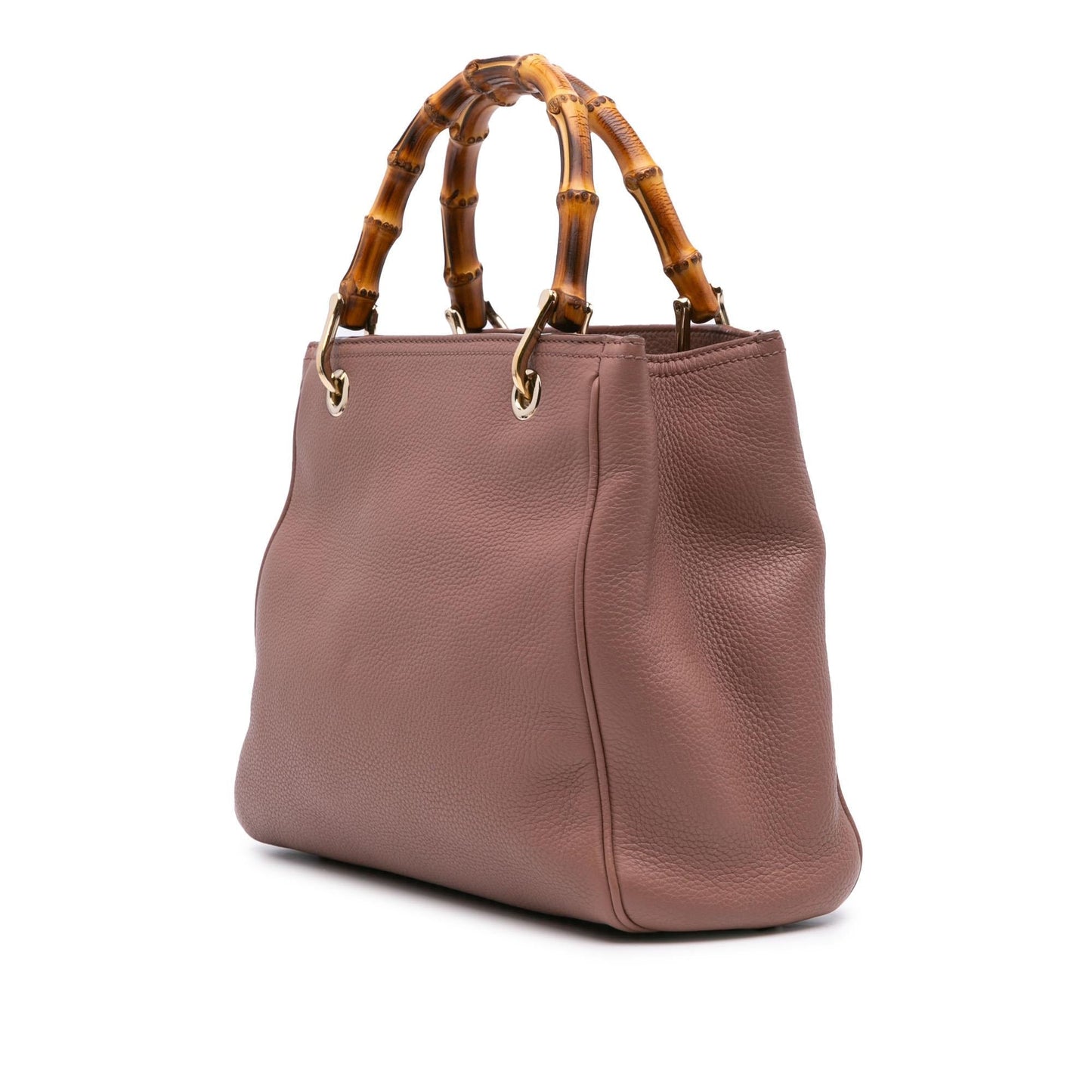 Gucci Bamboo Shopper Calf Calfskin Pink Small Satchel Bag Satchel 5
