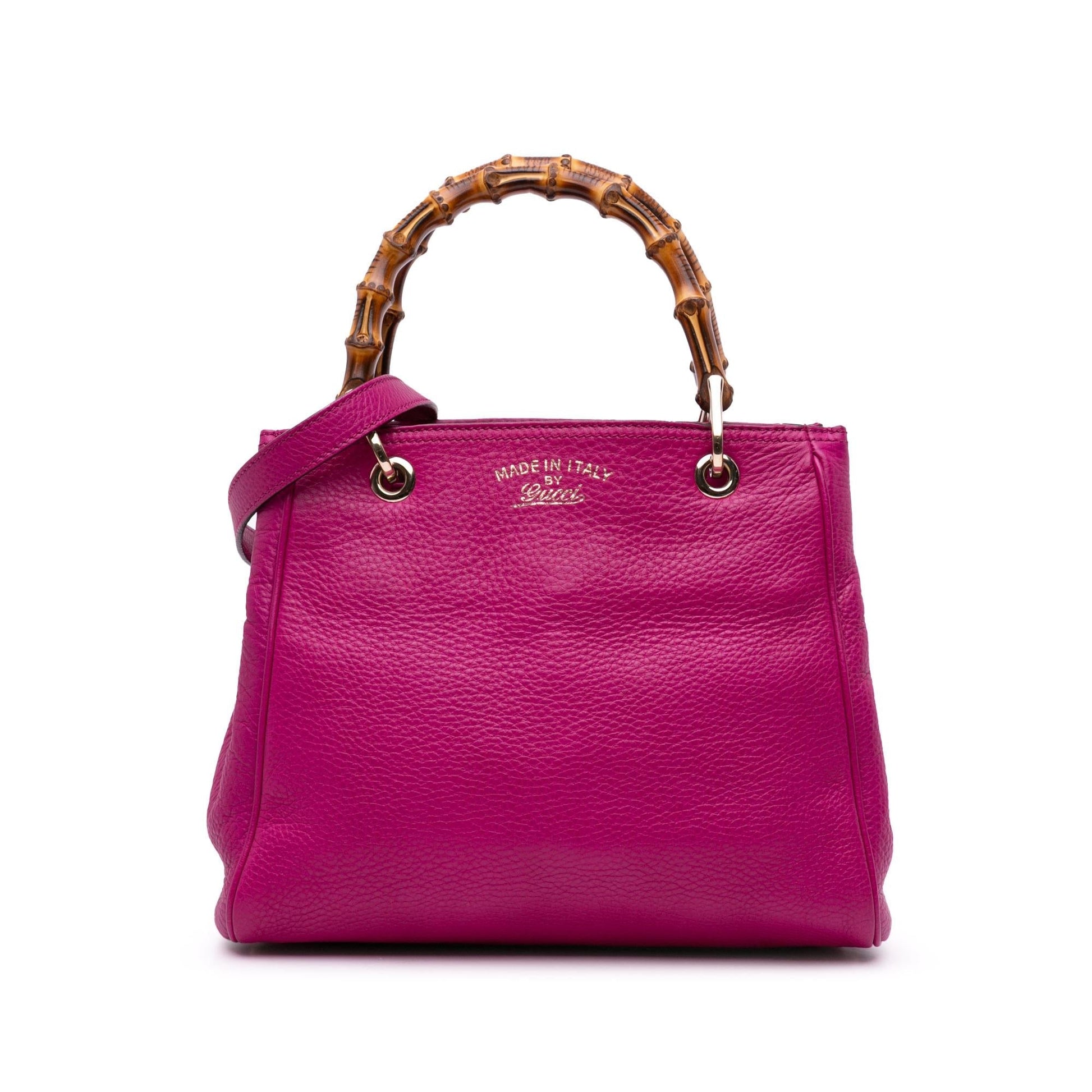 Gucci Bamboo Shopper Calf Calfskin Pink Small Satchel Bag Satchel 7