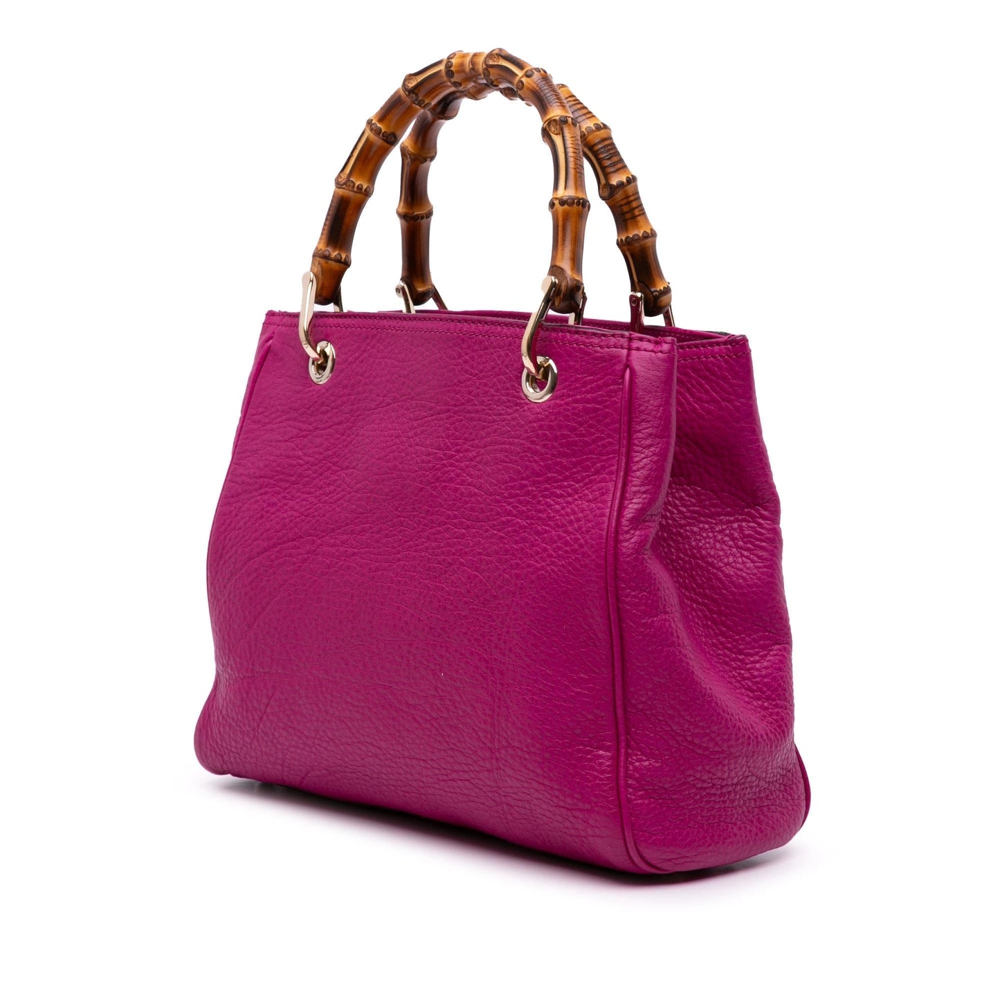 Gucci Bamboo Shopper Calf Calfskin Pink Small Satchel Bag Satchel 7