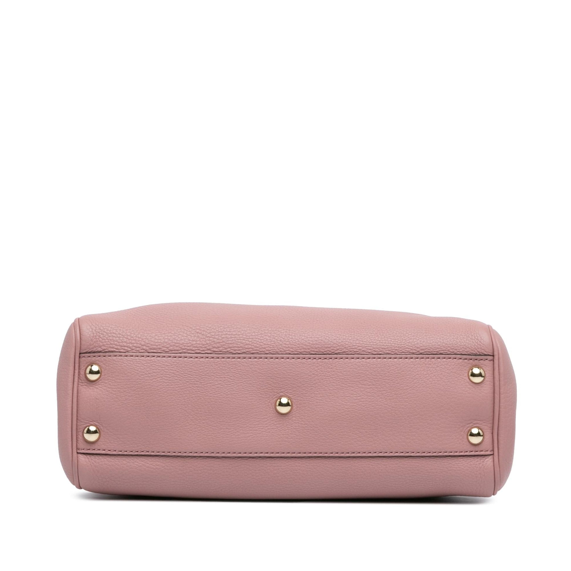 Gucci Bamboo Shopper Calf Calfskin Pink Small Satchel Bag Satchel 6