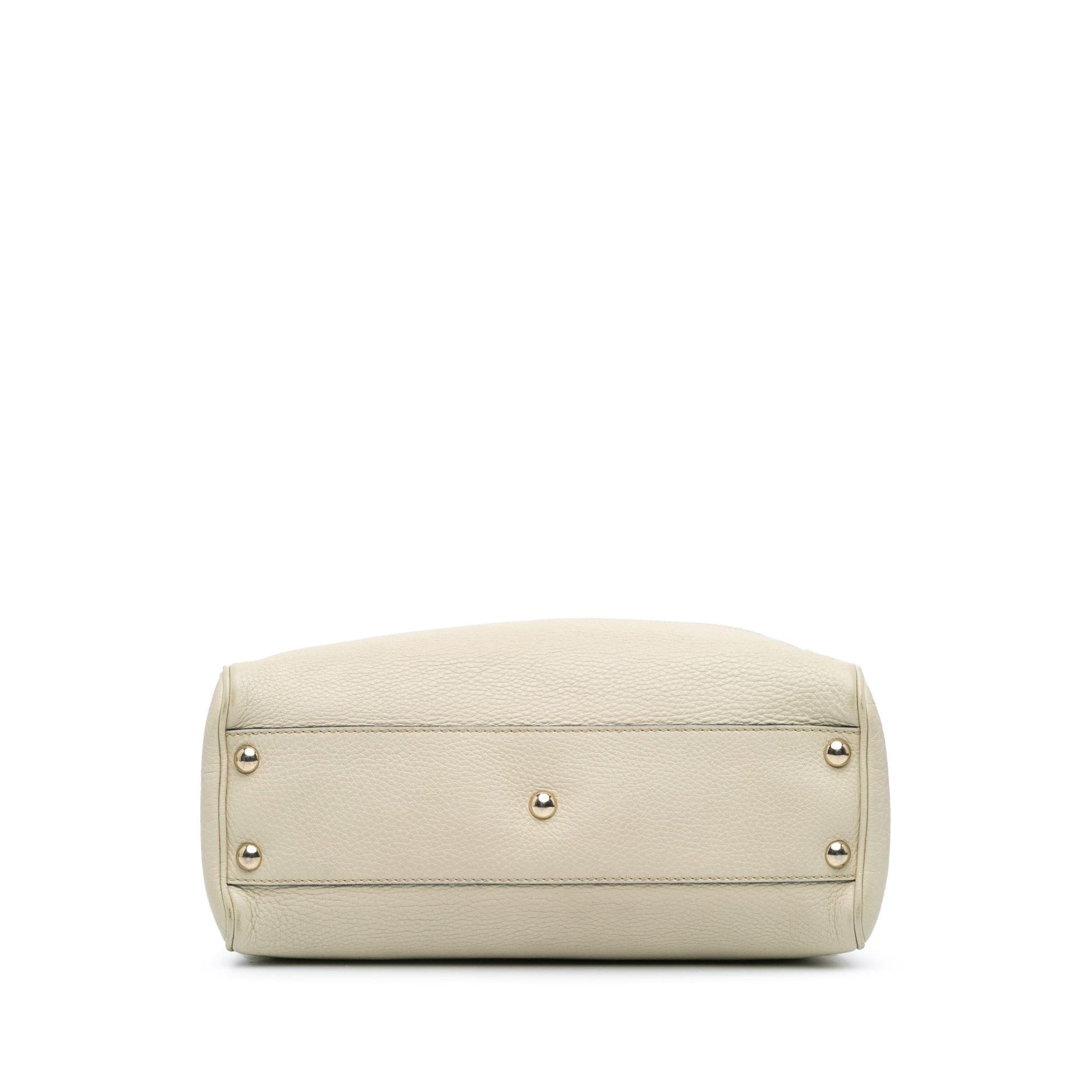 Gucci Bamboo Shopper Calf Calfskin White Small Satchel Bag Satchel 8