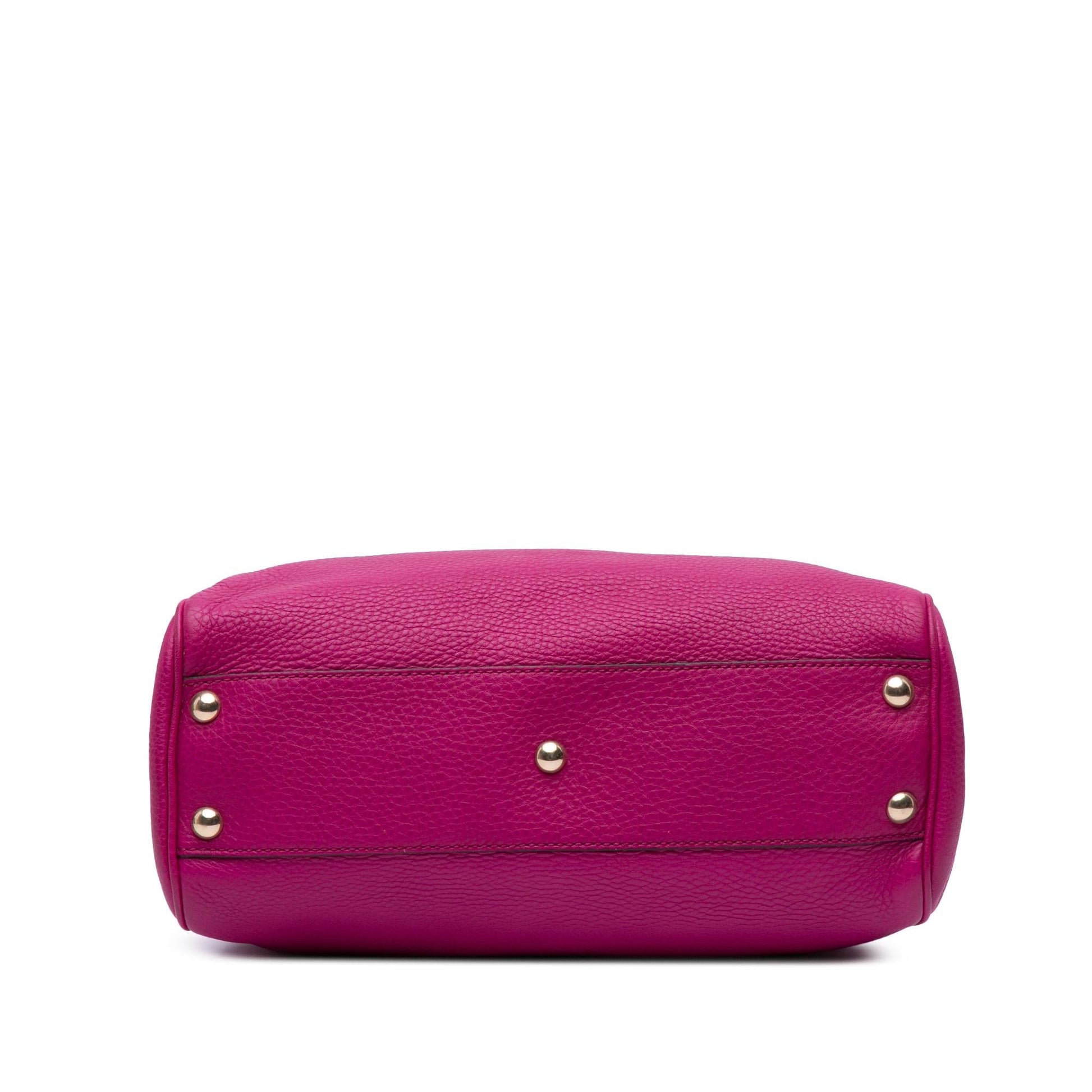 Gucci Bamboo Shopper Calf Calfskin Pink Small Satchel Bag Satchel 12