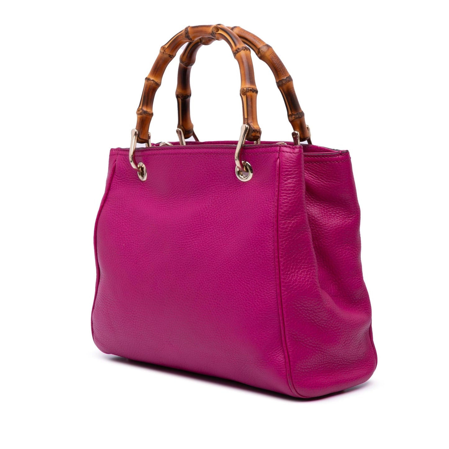 Gucci Bamboo Shopper Calf Calfskin Pink Small Satchel Bag Satchel 12