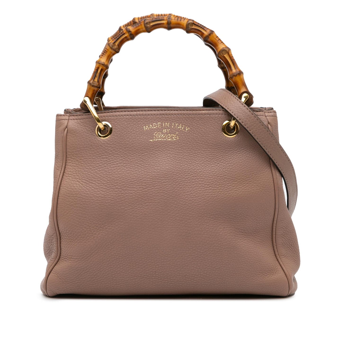 Gucci Bamboo Shopper Calf Calfskin Pink Small Satchel Bag Satchel 14