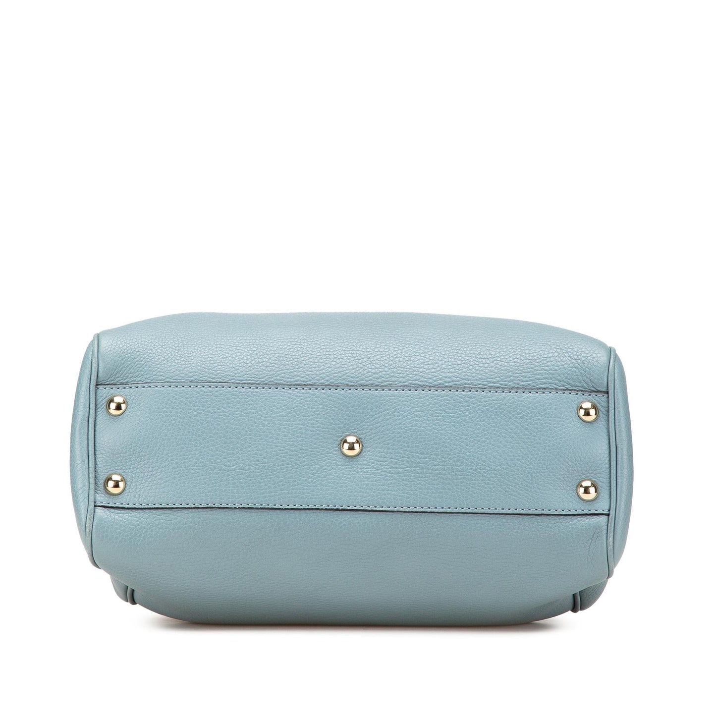 Gucci Bamboo Shopper Calf Calfskin Blue Small Satchel Bag Satchel 15
