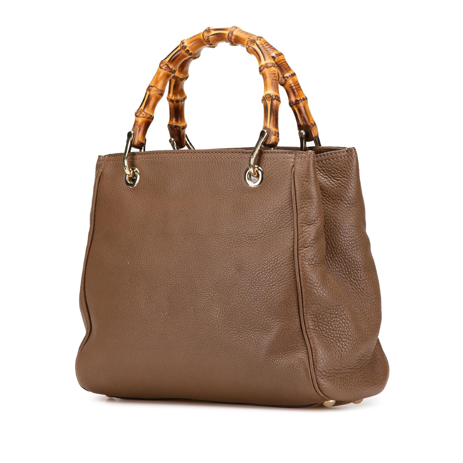 Gucci Bamboo Shopper Calf Calfskin Brown Small Satchel Bag Satchel 20
