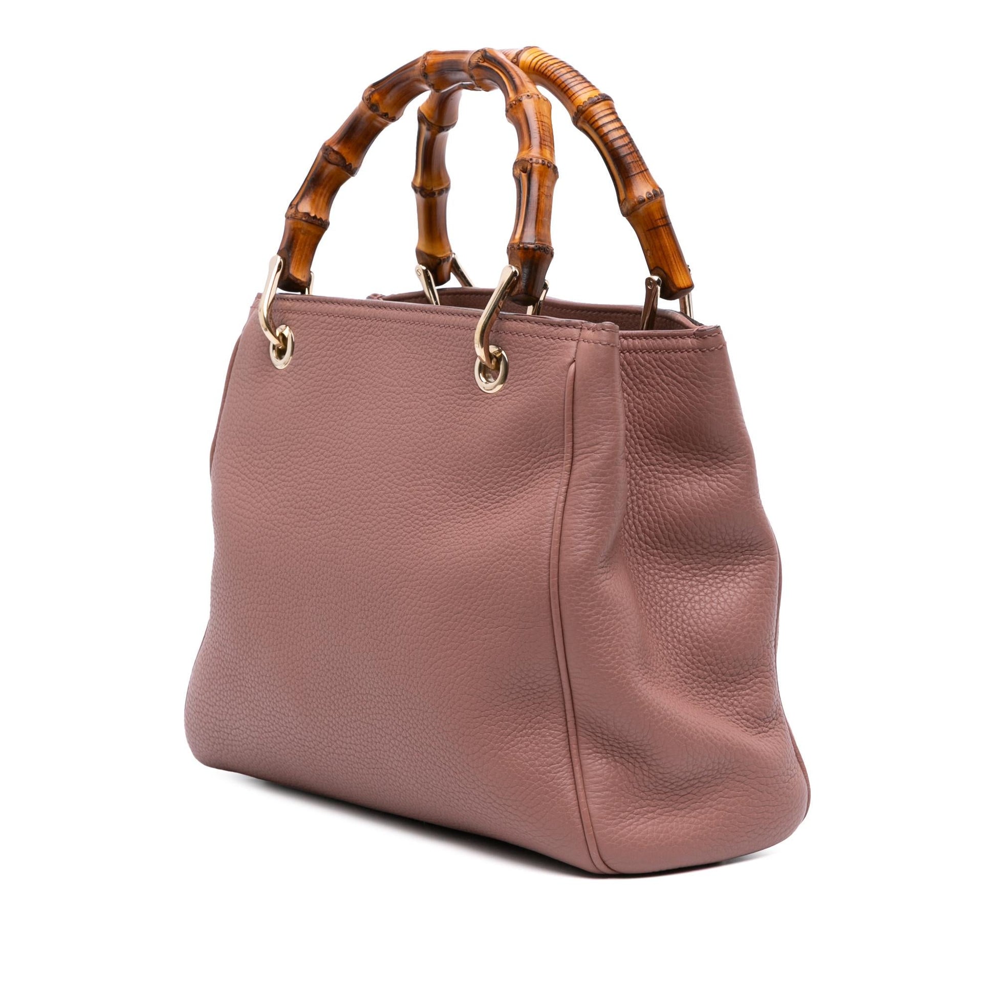 Gucci Bamboo Shopper Calfskin Small Tote Bag Satchel 22