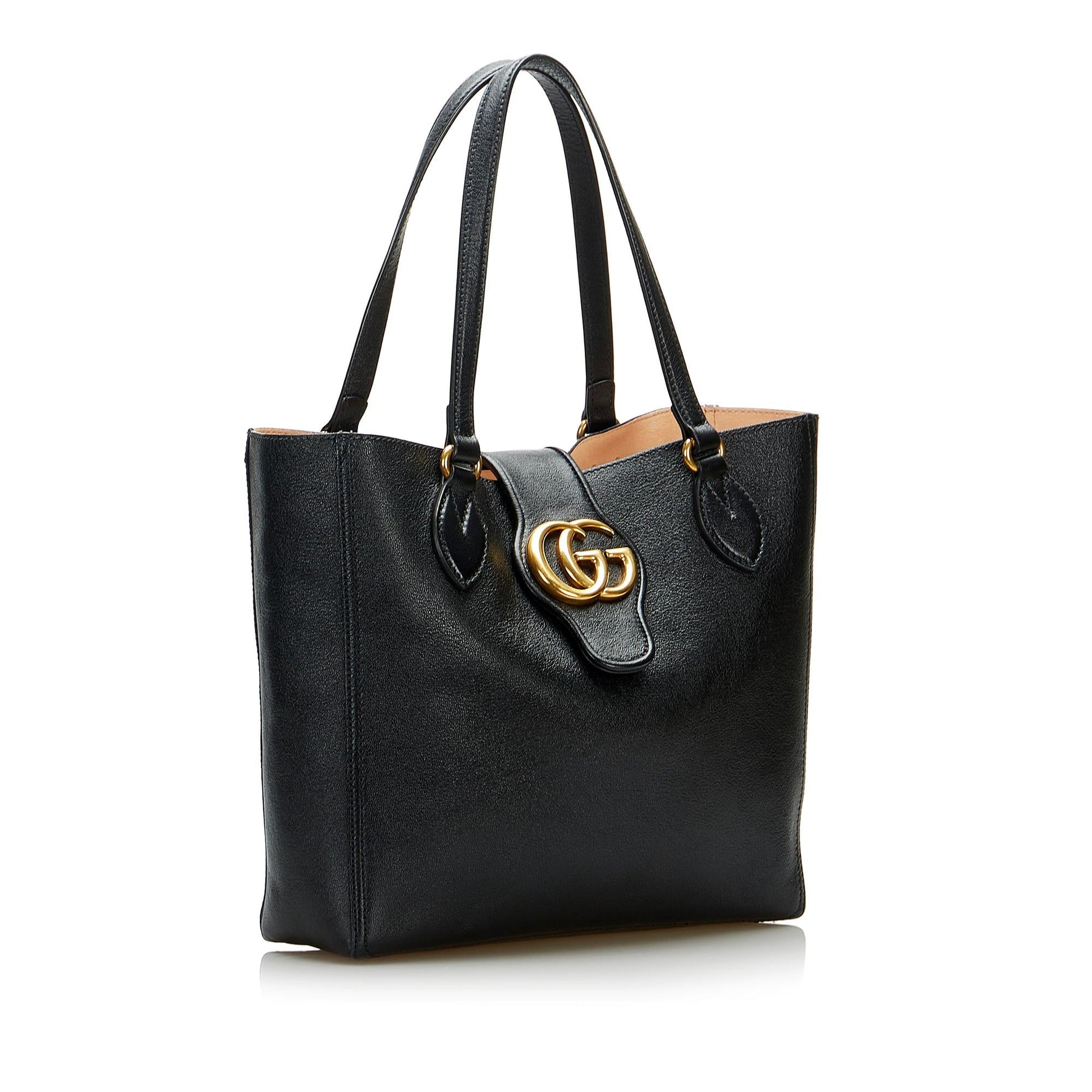 Gucci Dahlia Double G SHG-vCUlSb Calf Black Small Tote Bag