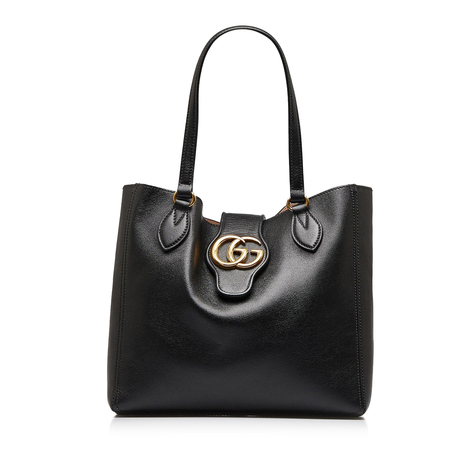 Gucci Dahlia Double G SHG-Sr8Ab6 Calf Black Small Tote Bag