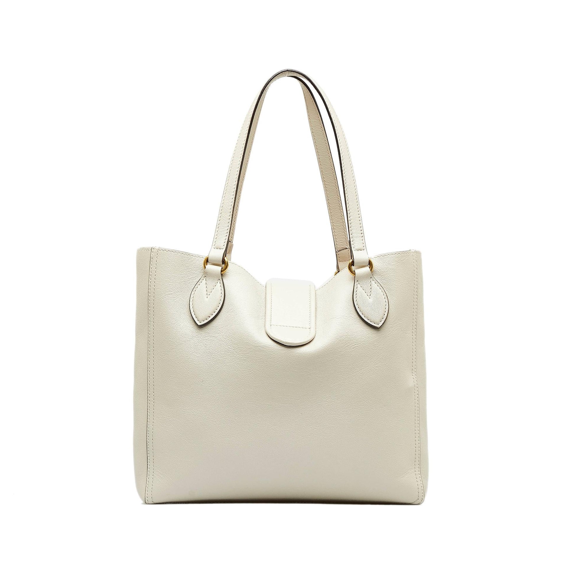 Gucci Dahlia Double G SHG-D8LzFo Calf White Small Tote Bag