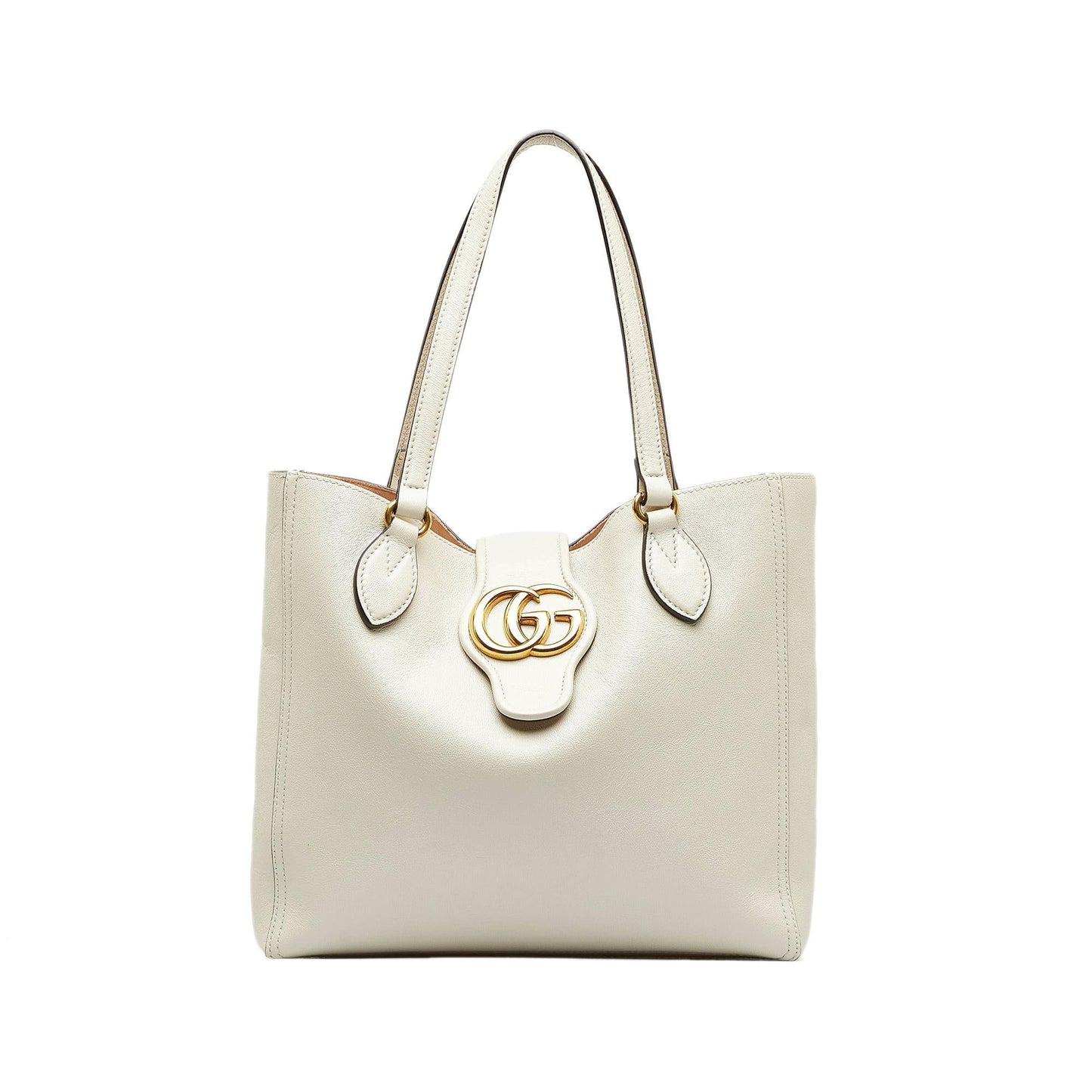 Gucci Dahlia Double G SHG-D8LzFo Calf White Small Tote Bag
