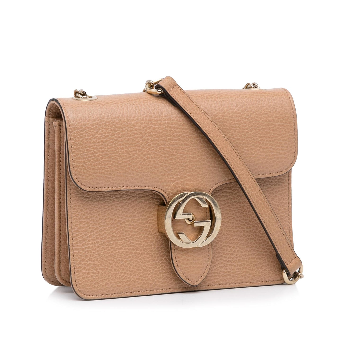 Gucci Dollar Interlocking G SHG-wUdGdQ Calf Brown Small Crossbody Bag