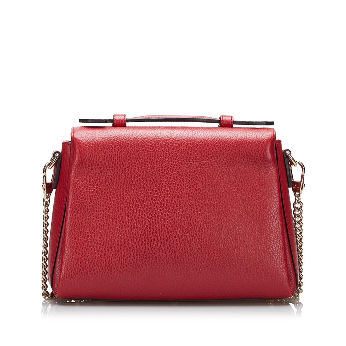 Gucci Dollar Interlocking G SHG-r6v8hg Calf Red Small Satchel Bag