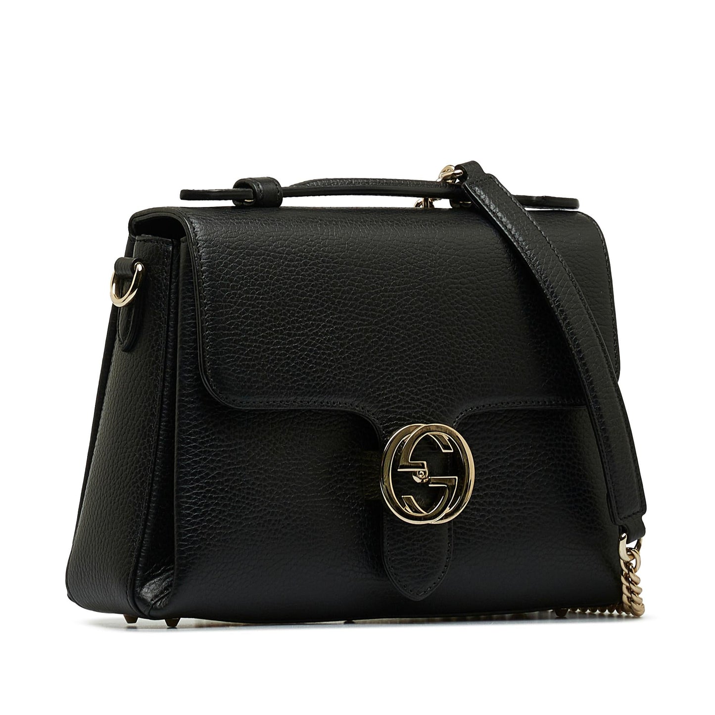 Gucci Dollar Interlocking G SHG-Wq7x11 Calf Black Small Satchel Bag