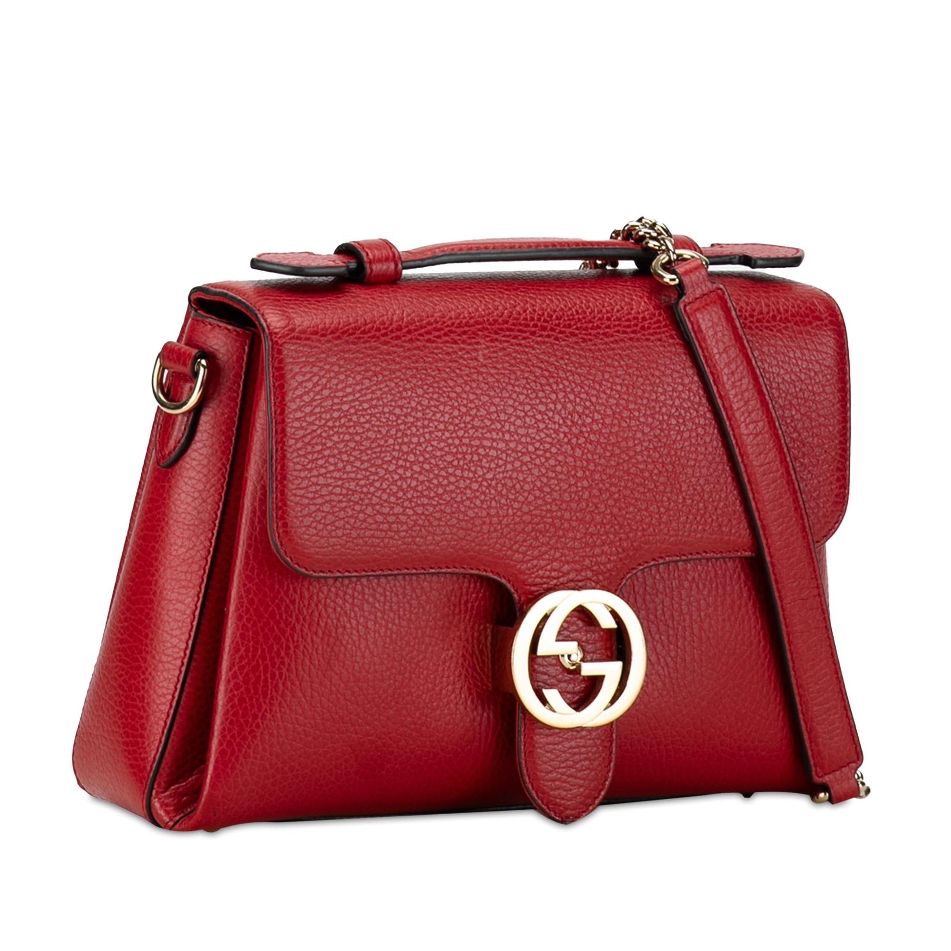 Gucci Dollar Interlocking G SHG-TeRbj3 Calf Red Small Satchel Bag