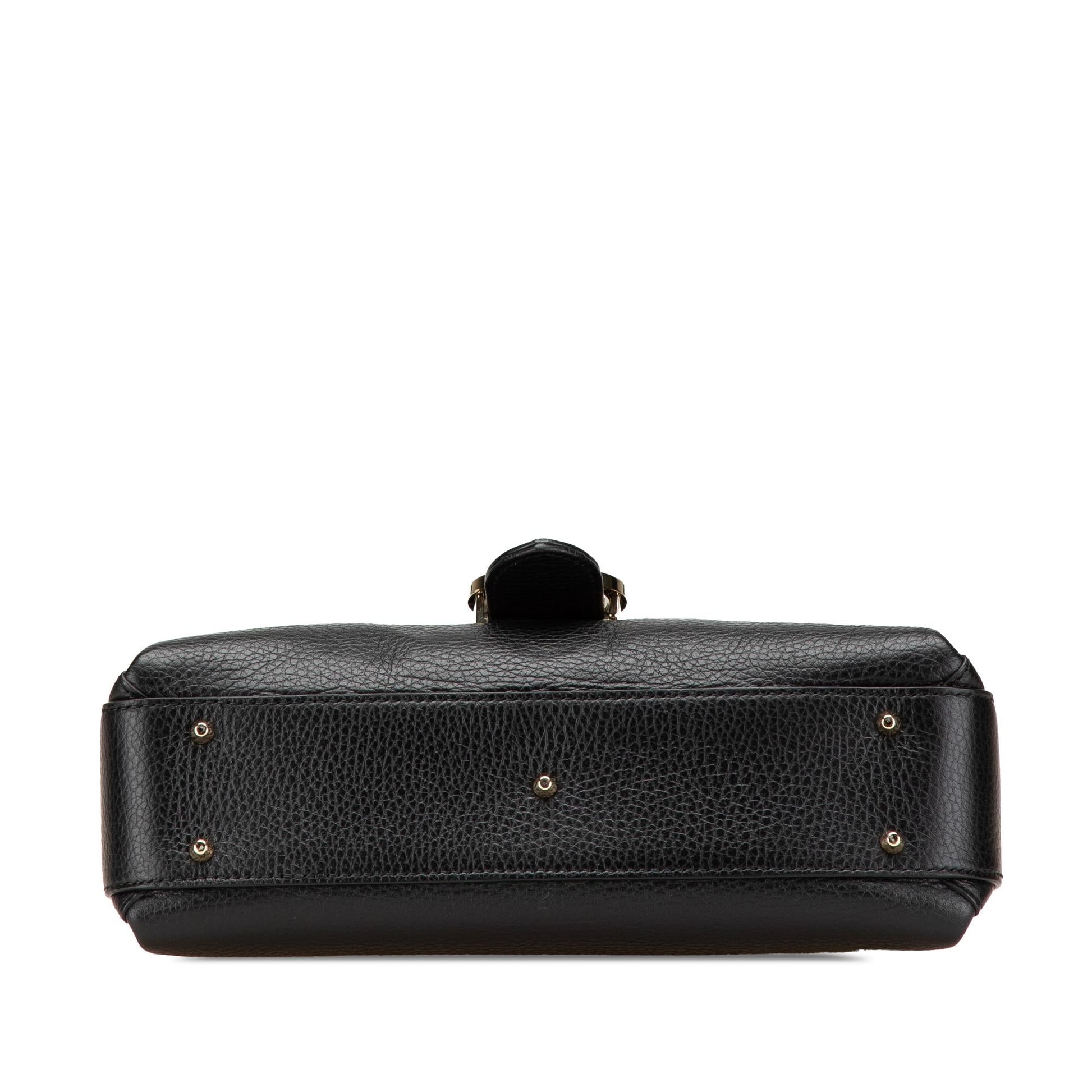 Gucci Dollar Interlocking G Calf Black Small Satchel Bag Satchel 5