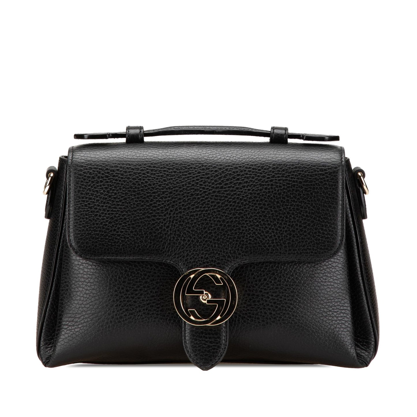 Gucci Dollar Interlocking G Calf Black Small Satchel Bag Satchel 5