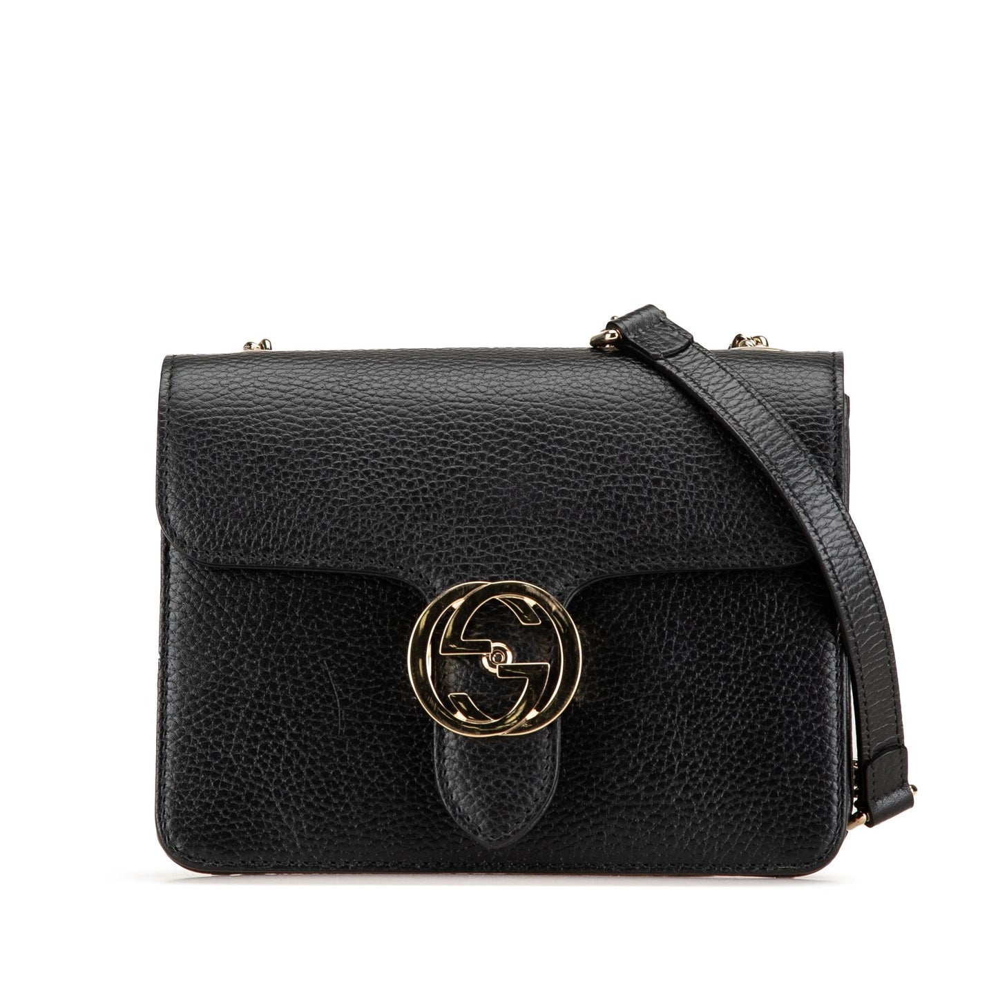 Gucci Dollar Interlocking G SHG-bDu7A6 Calf Calfskin Black Small Crossbody Bag