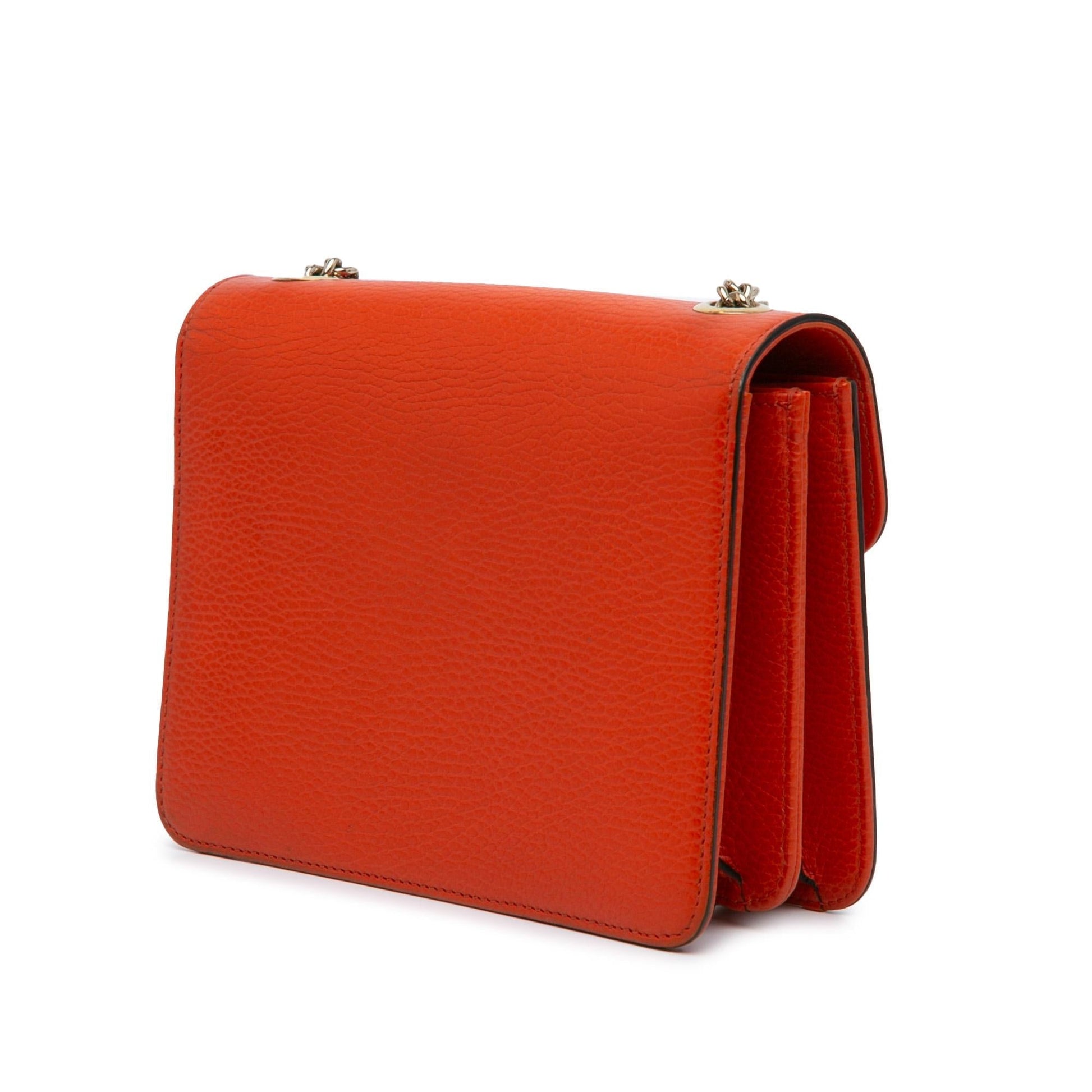 Gucci Dollar Interlocking G Calf Calfskin Orange Small Crossbody Bag Shg M7S1Pc