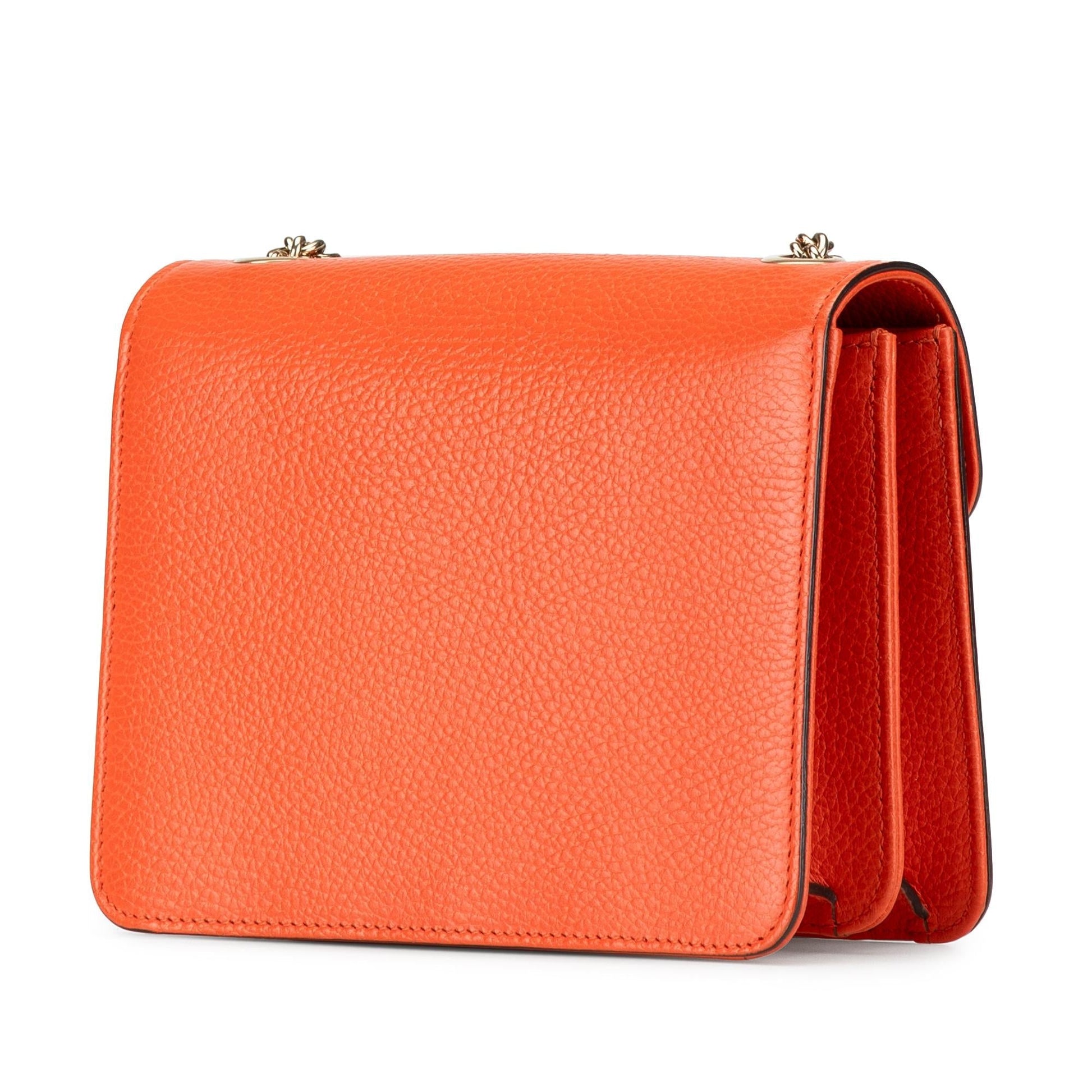 Gucci Dollar Interlocking G Calf Calfskin Orange Small Crossbody Bag G Crossbody