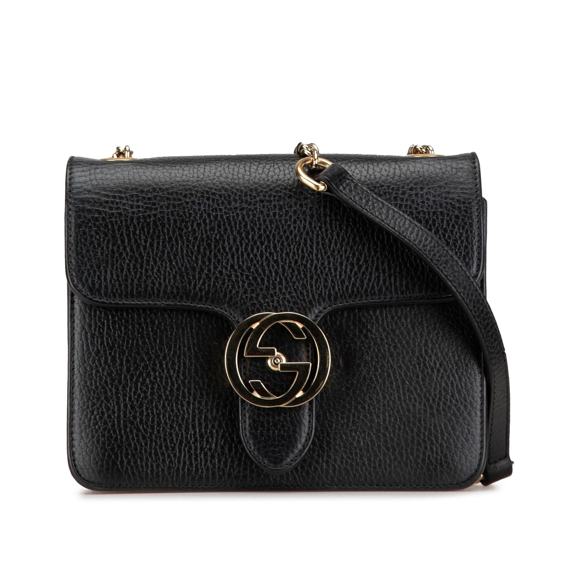 Gucci Dollar Interlocking G Calf Calfskin Black Small Crossbody Bag Crossbody 1