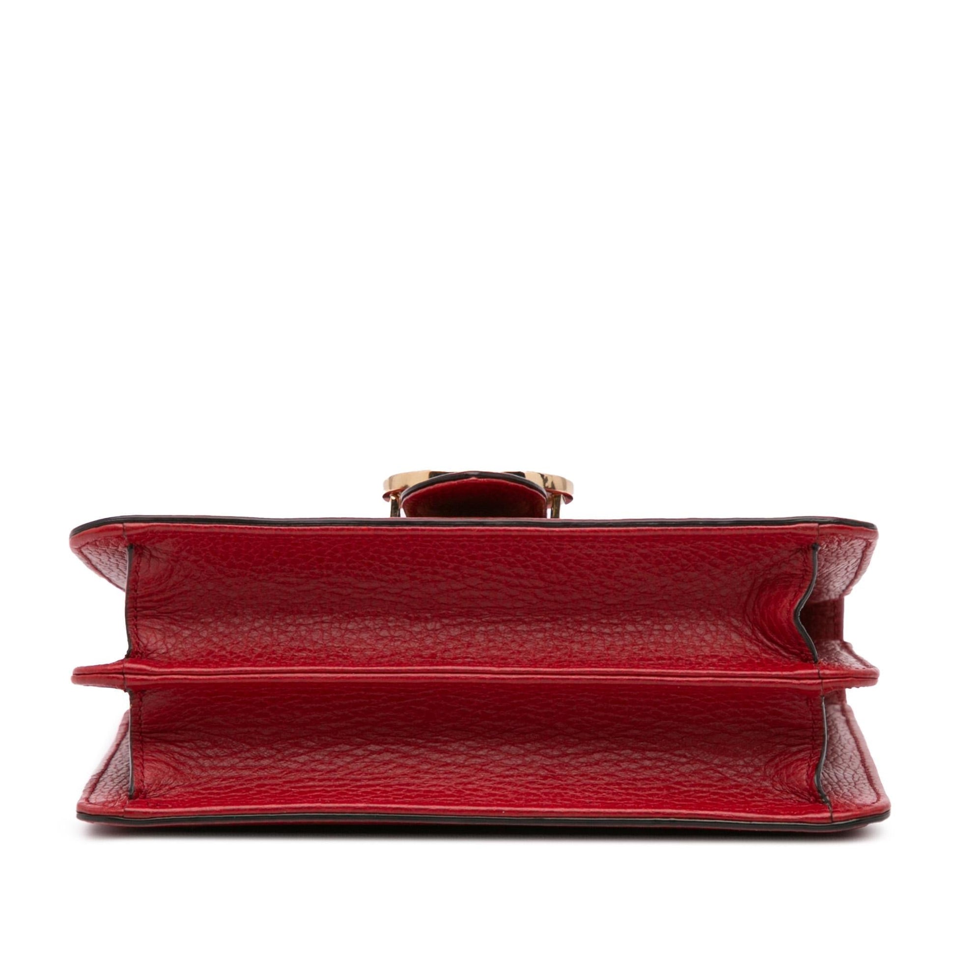 Gucci Dollar Interlocking G Calf Calfskin Red Small Crossbody Bag Crossbody 6