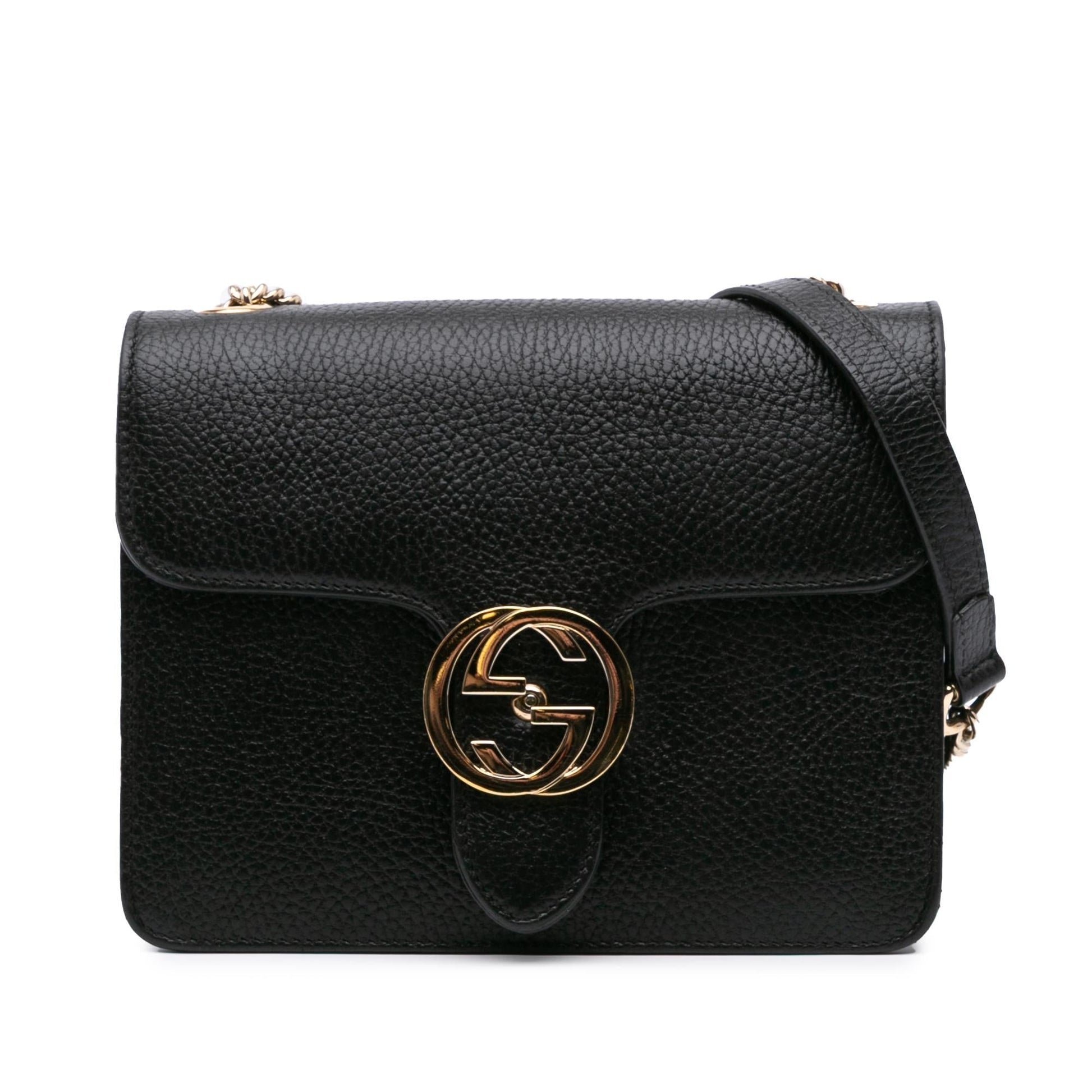 Gucci Dollar Interlocking G Calf Calfskin Black Small Crossbody Bag Crossbody 7
