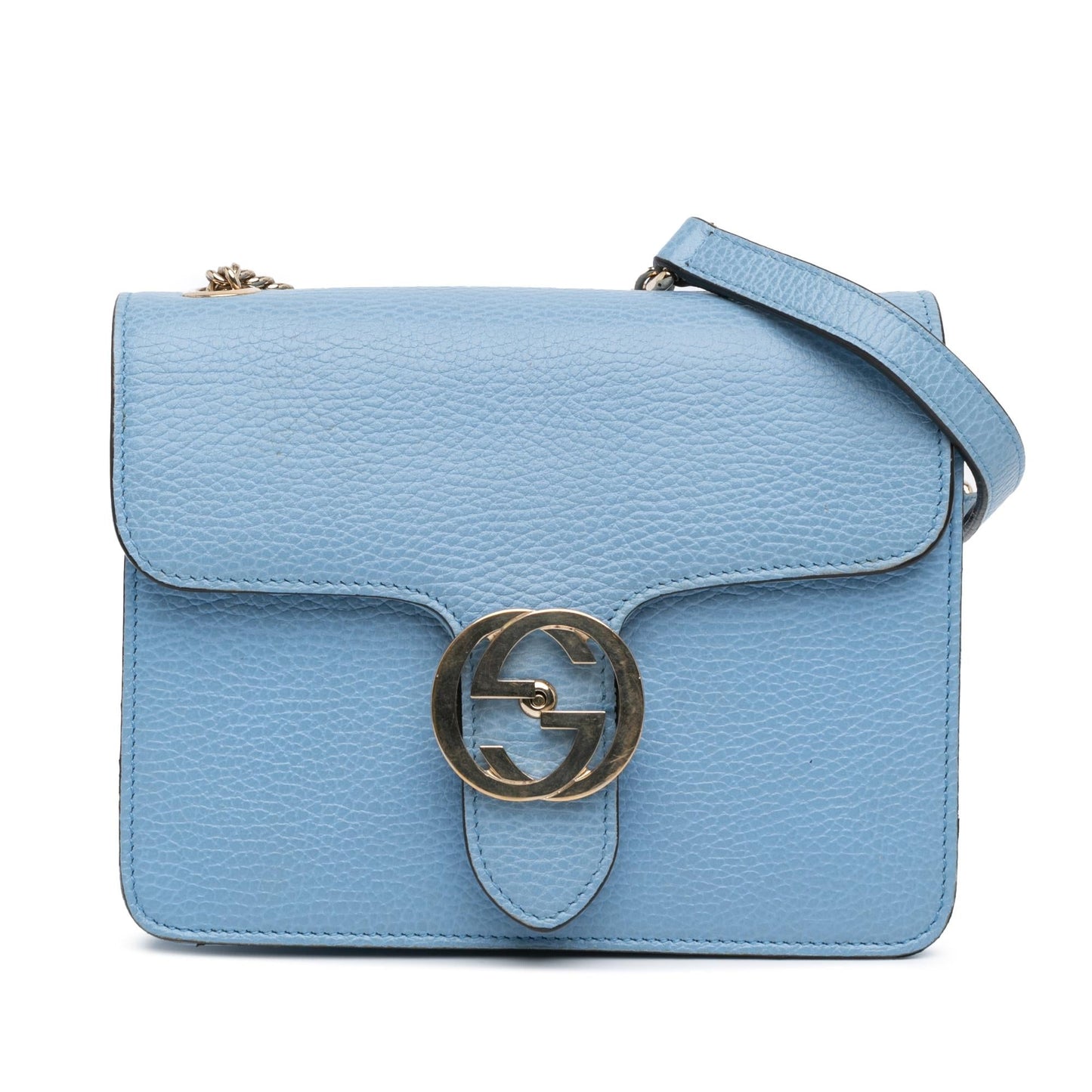 Gucci Dollar Interlocking G Calf Calfskin Blue Small Crossbody Bag Crossbody 10