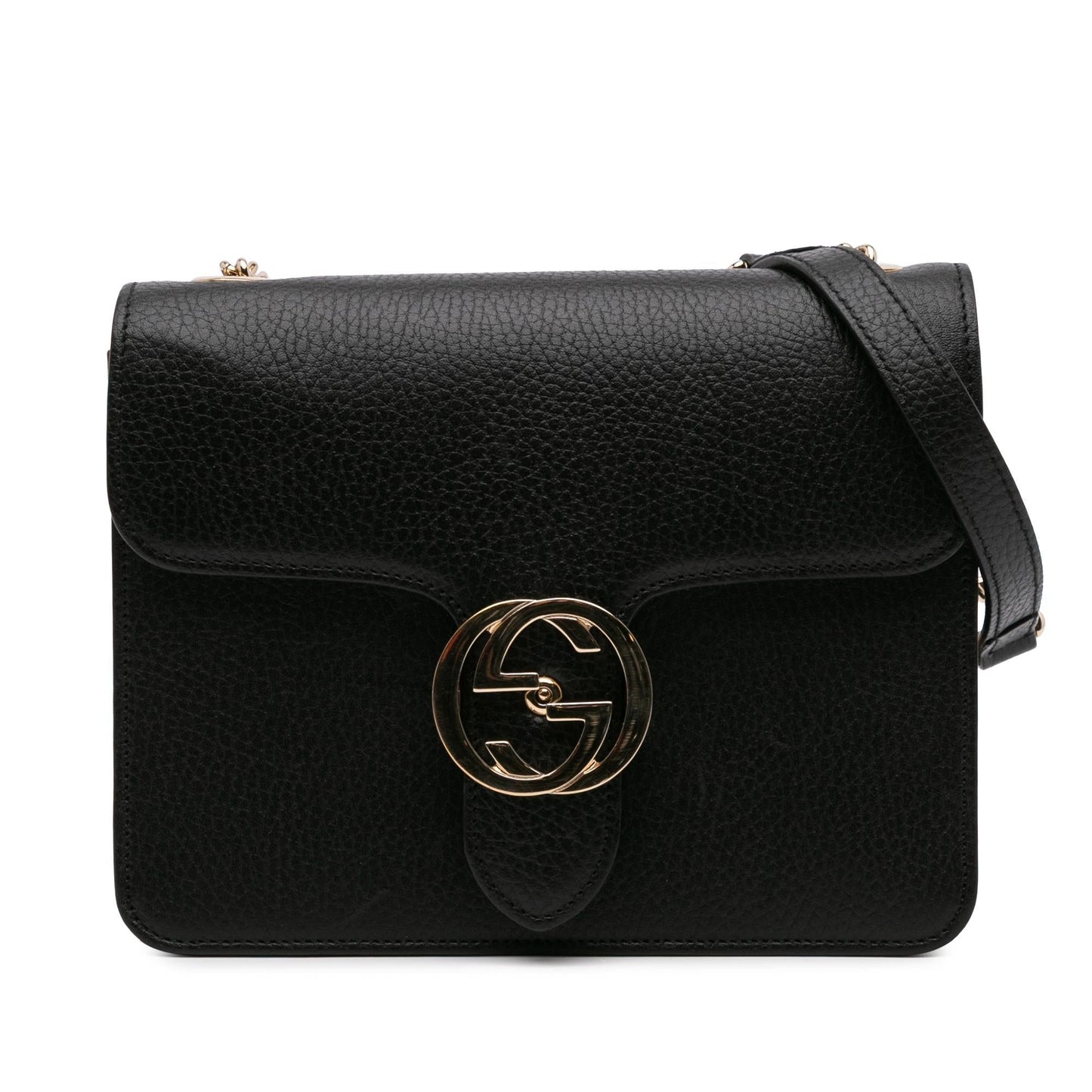 Gucci Dollar Interlocking G Calf Calfskin Black Small Crossbody Bag Crossbody 12