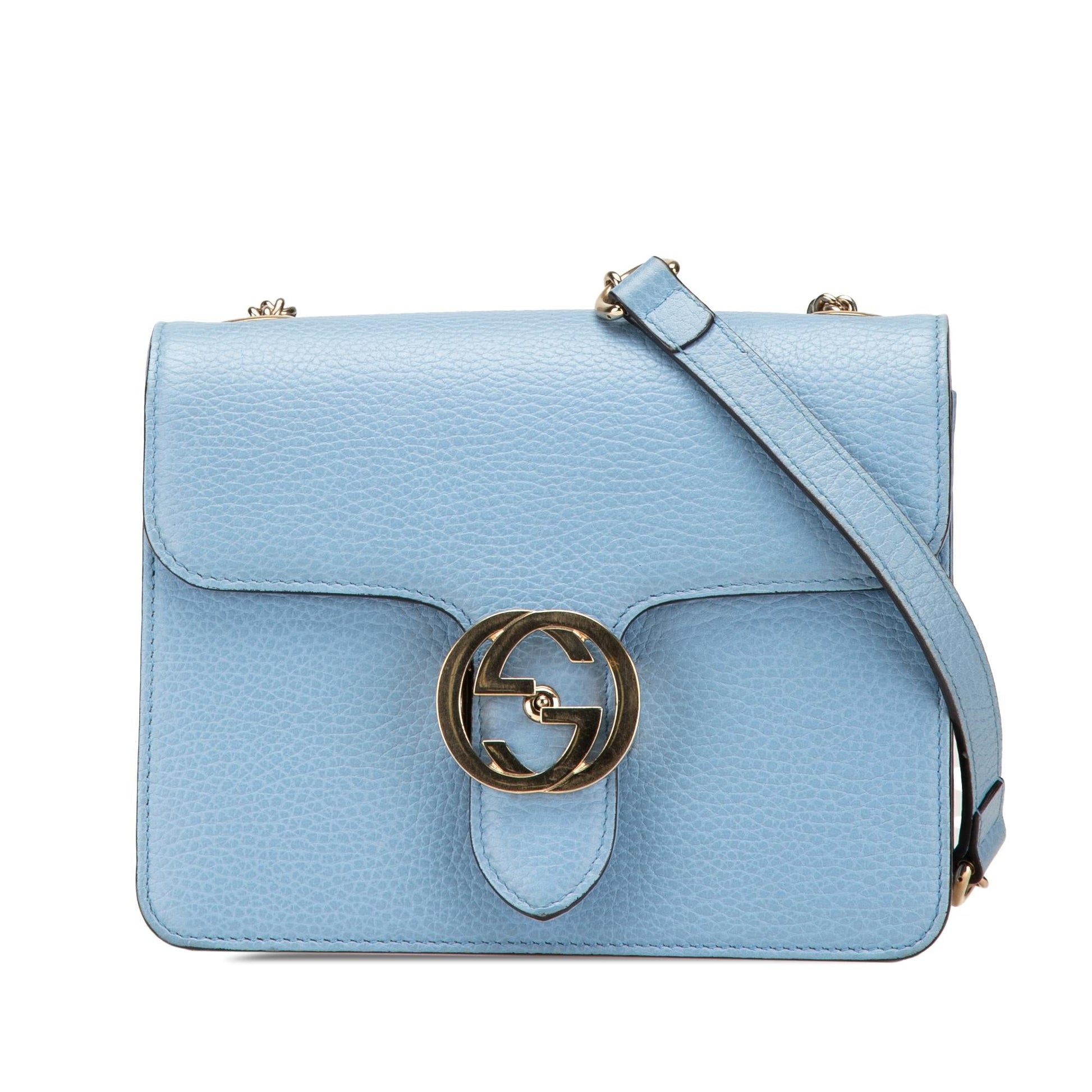 Gucci Dollar Interlocking G Calf Calfskin Blue Small Crossbody Bag Crossbody 17