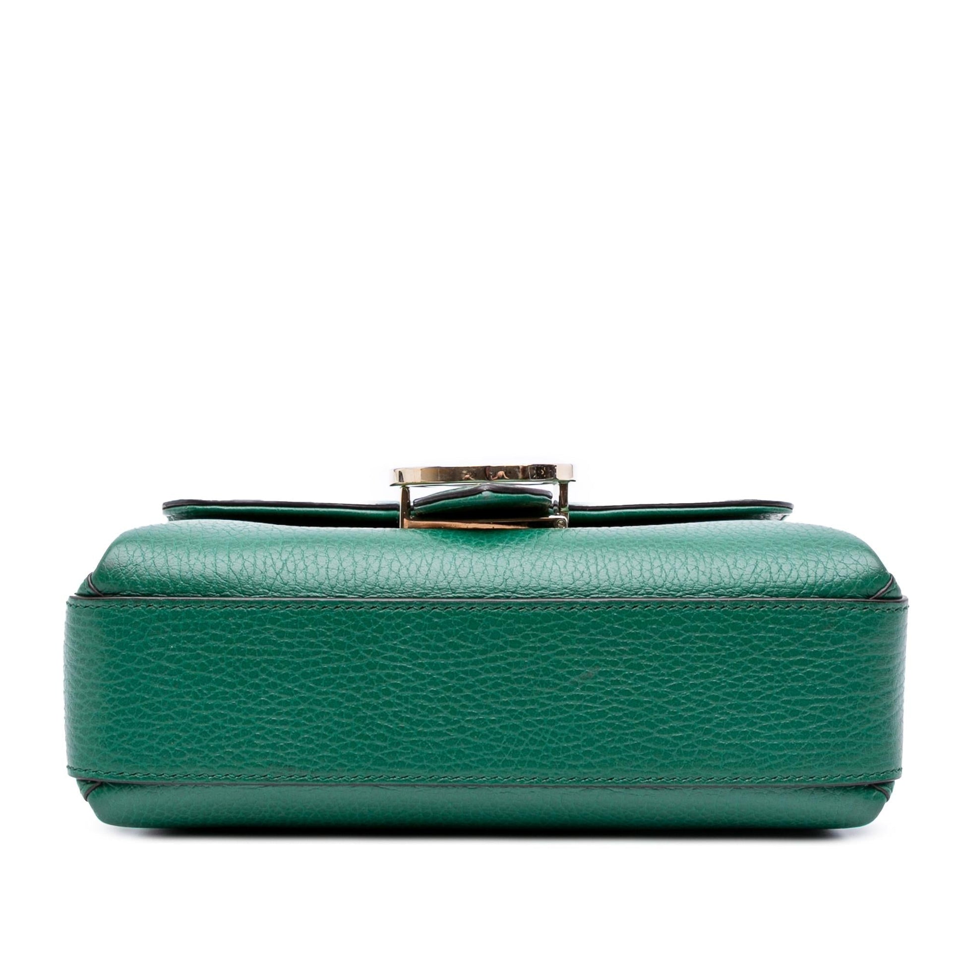 Gucci Dollar Interlocking G Calf Calfskin Green Small Crossbody Bag