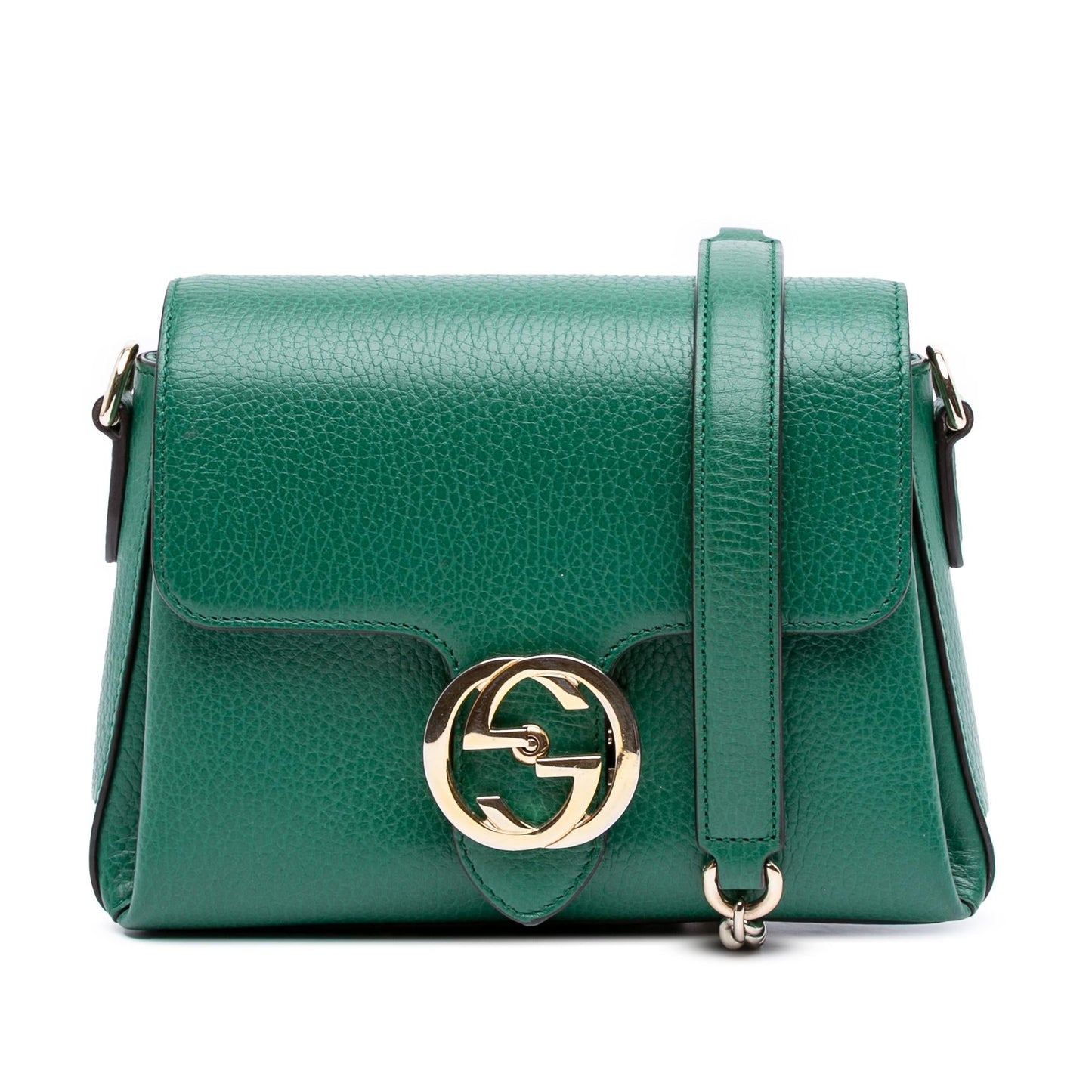 Gucci Dollar Interlocking G Calf Calfskin Green Small Crossbody Bag