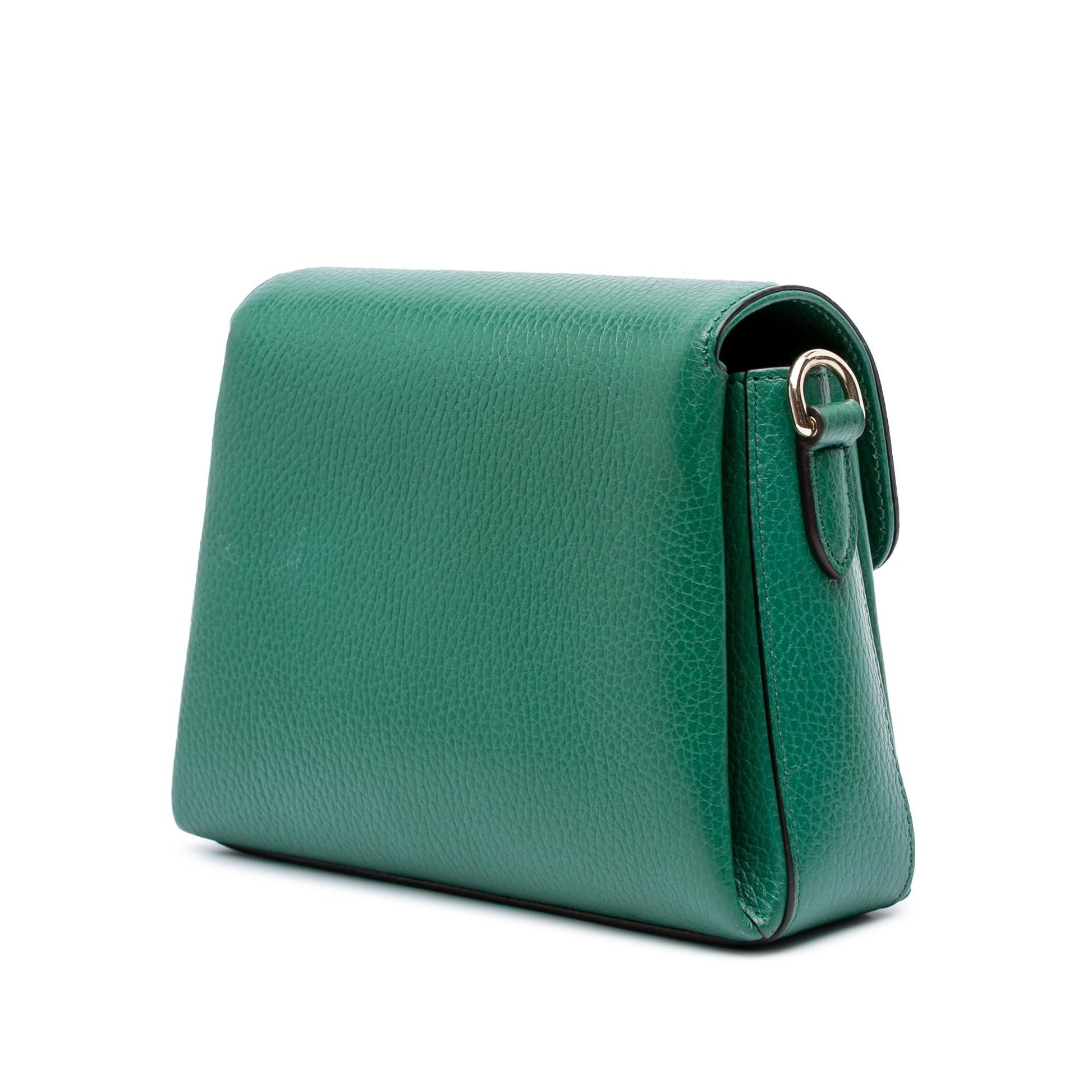 Gucci Dollar Interlocking G Calf Calfskin Green Small Crossbody Bag