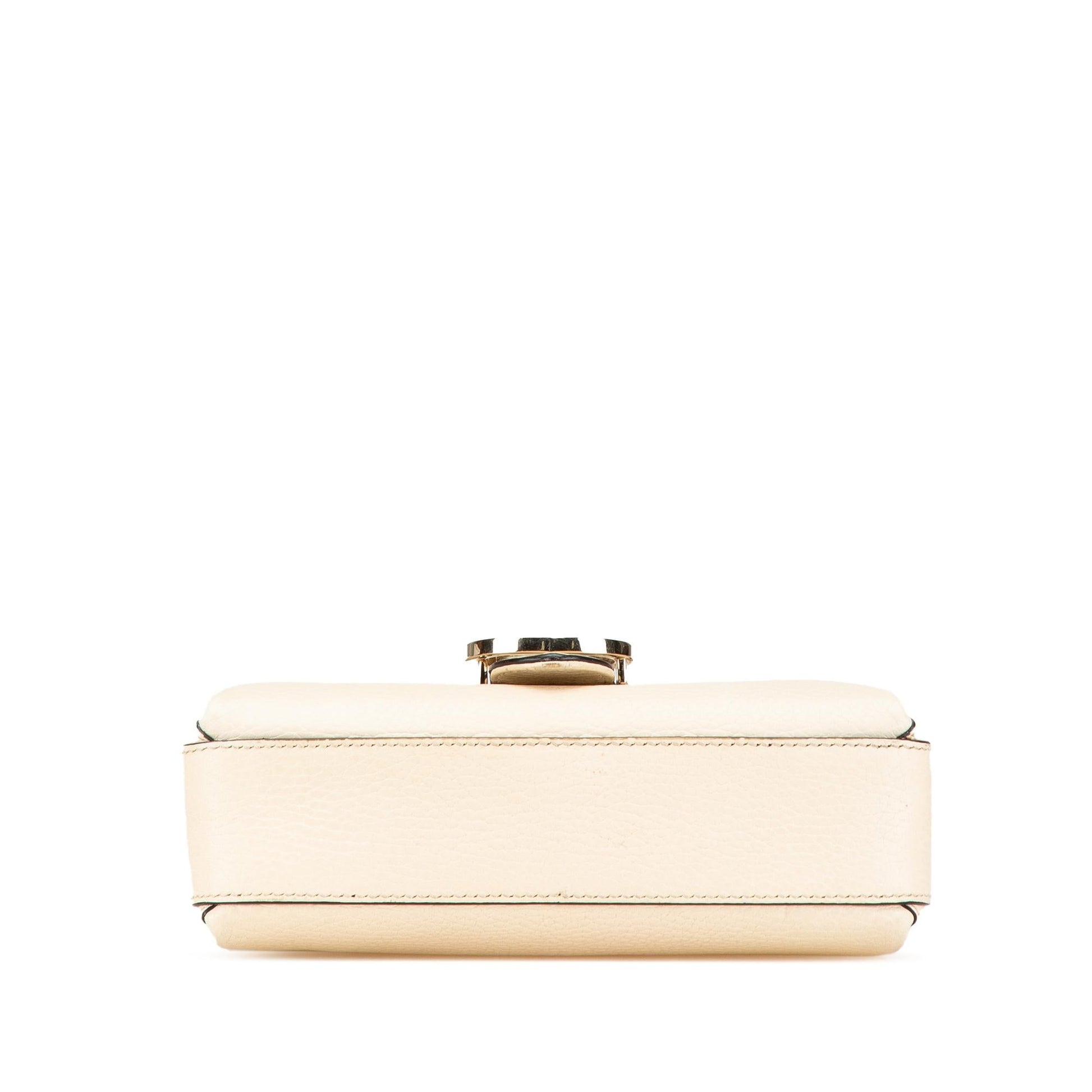 Gucci Dollar Interlocking G Calf Calfskin White Small Crossbody Bag