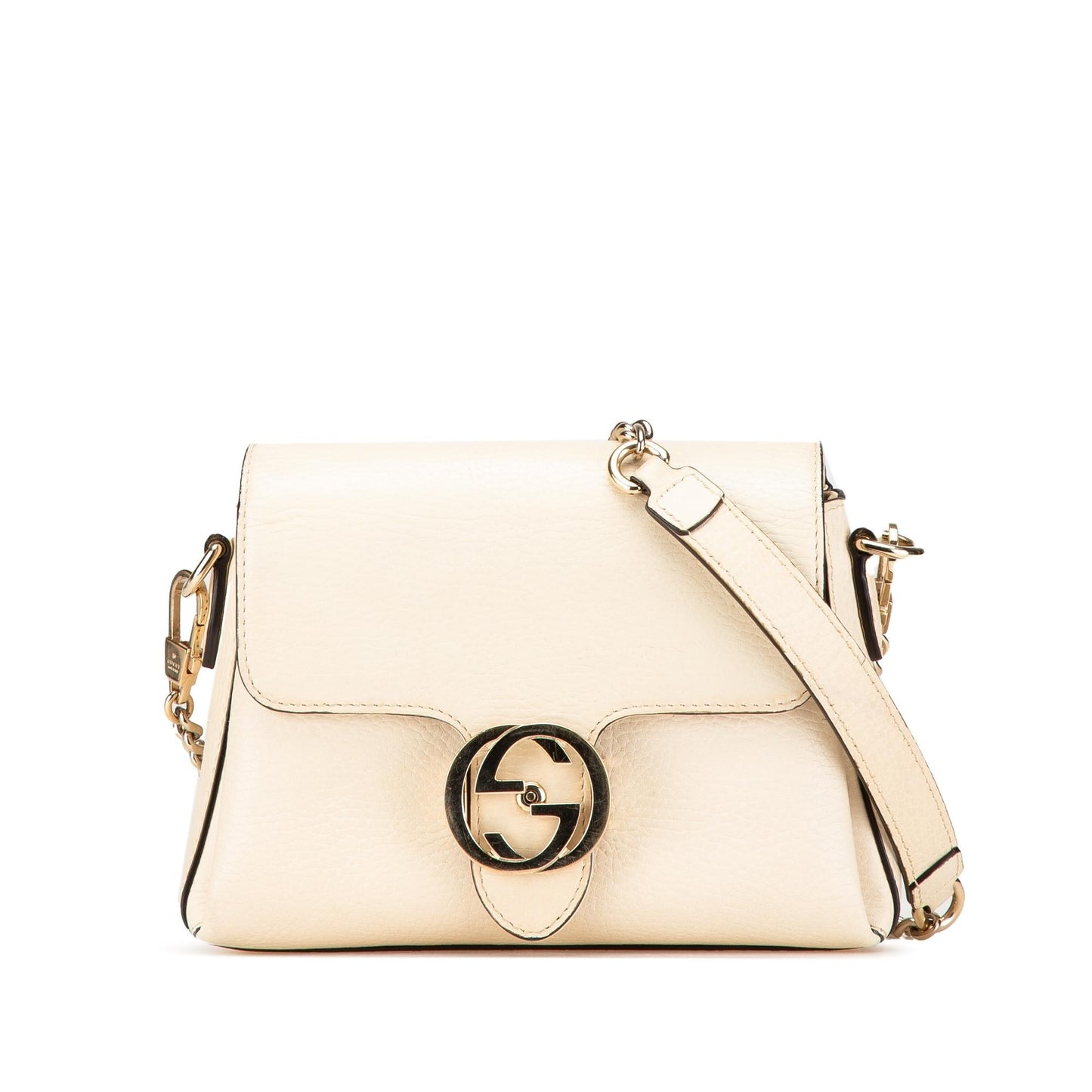Gucci Dollar Interlocking G Calf Calfskin White Small Crossbody Bag