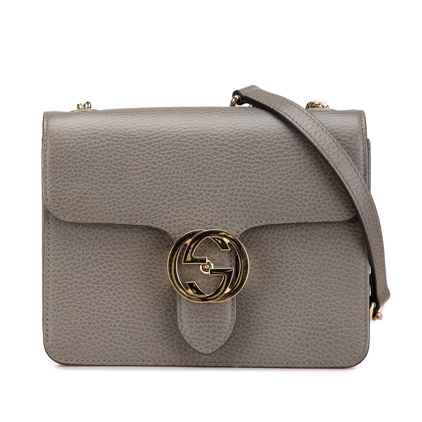 Gucci Dollar Interlocking G Calf Calfskin Grey Small Crossbody Bag