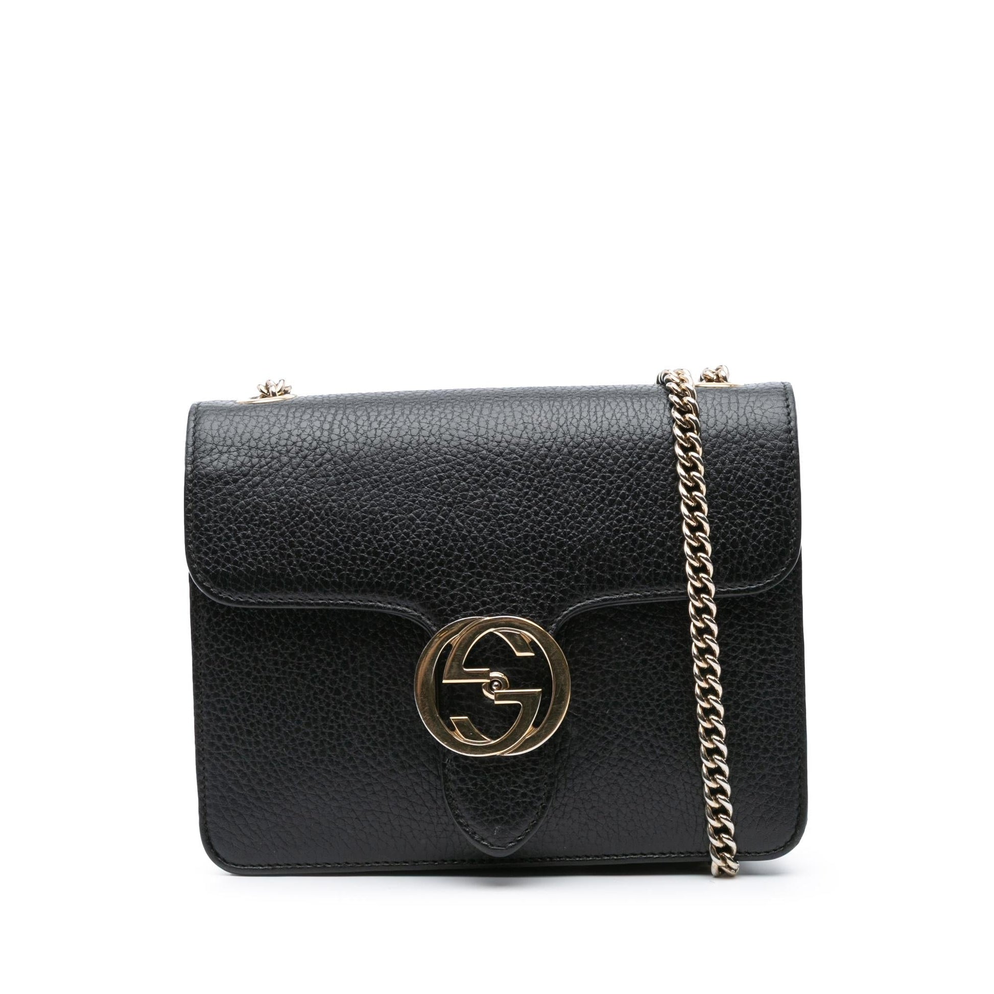 Gucci Dollar Interlocking G Calf Calfskin Black Small Crossbody Bag Crossbody 42