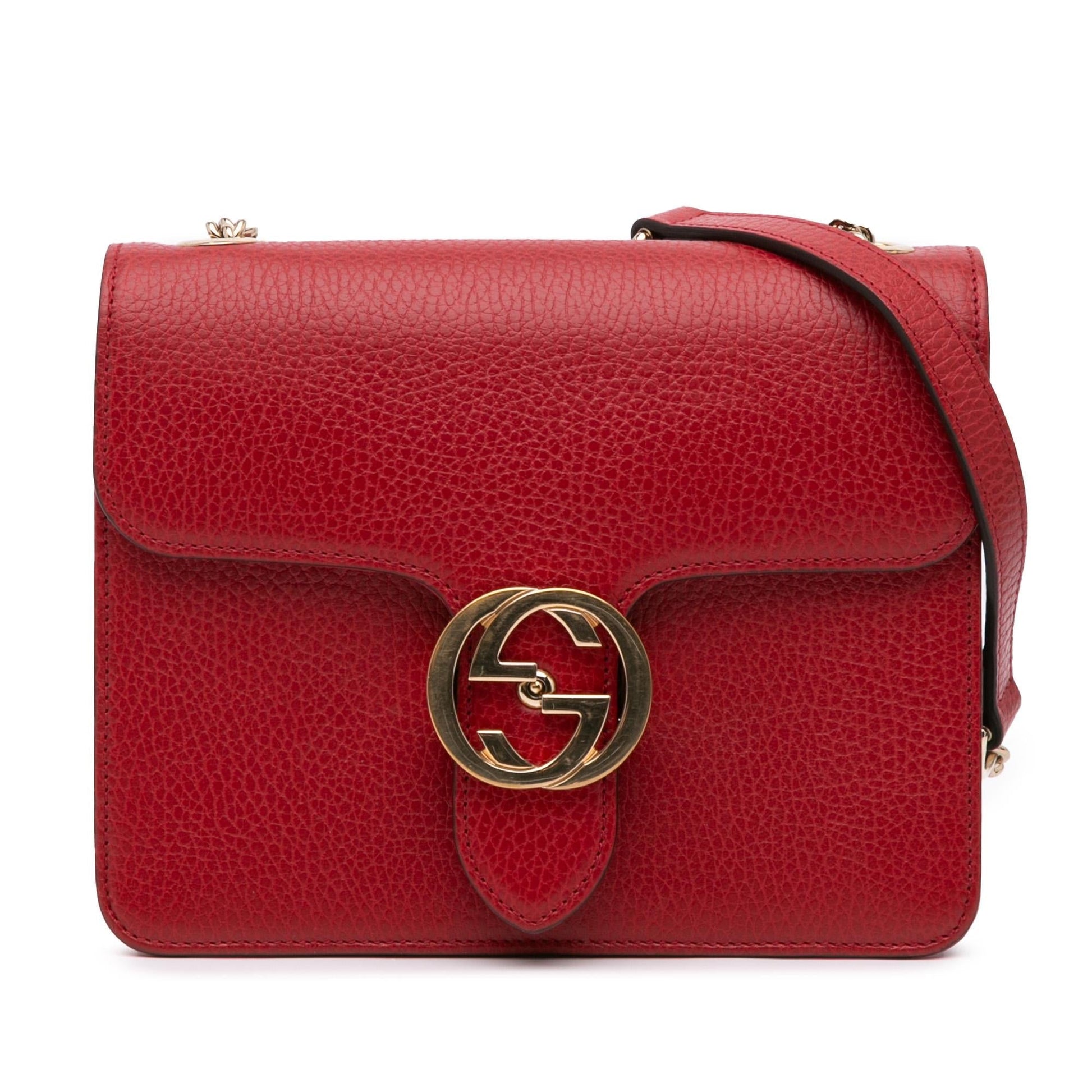 Gucci Dollar Interlocking G Calf Calfskin Red Small Crossbody Bag Crossbody 44