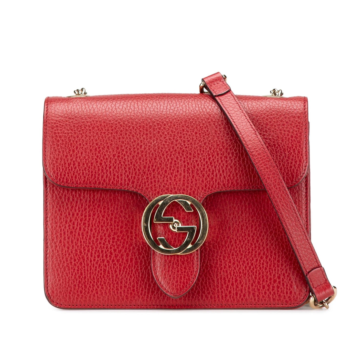 Gucci Dollar Interlocking G Calf Calfskin Red Small Crossbody Bag Crossbody 48