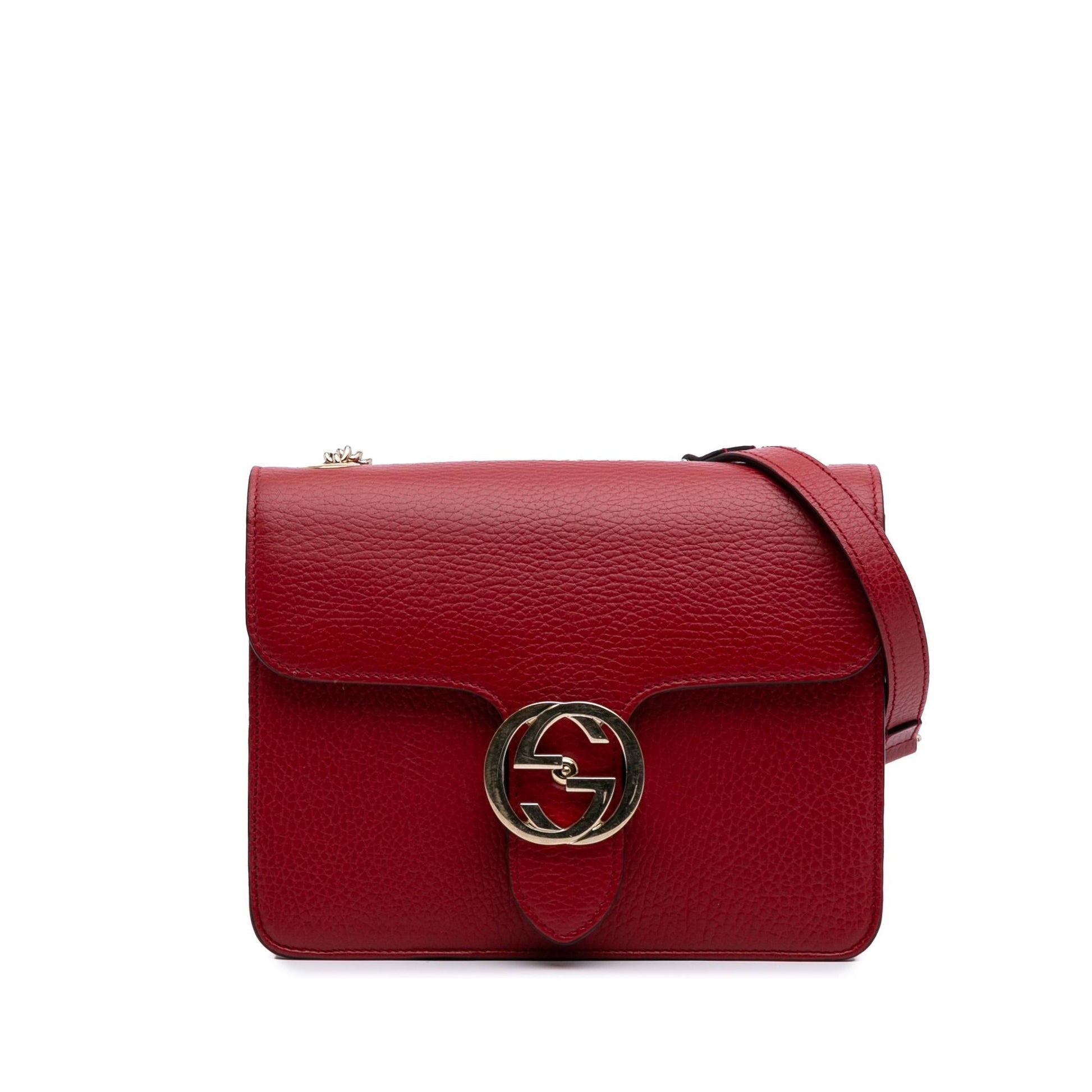 Gucci Dollar Interlocking G Calf Calfskin Red Small Crossbody Bag Crossbody 54