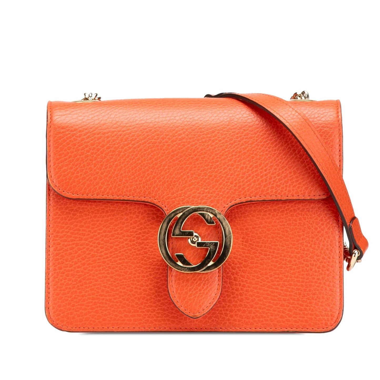 Gucci Dollar Interlocking G Calf Calfskin Orange Small Crossbody Bag Crossbody 50