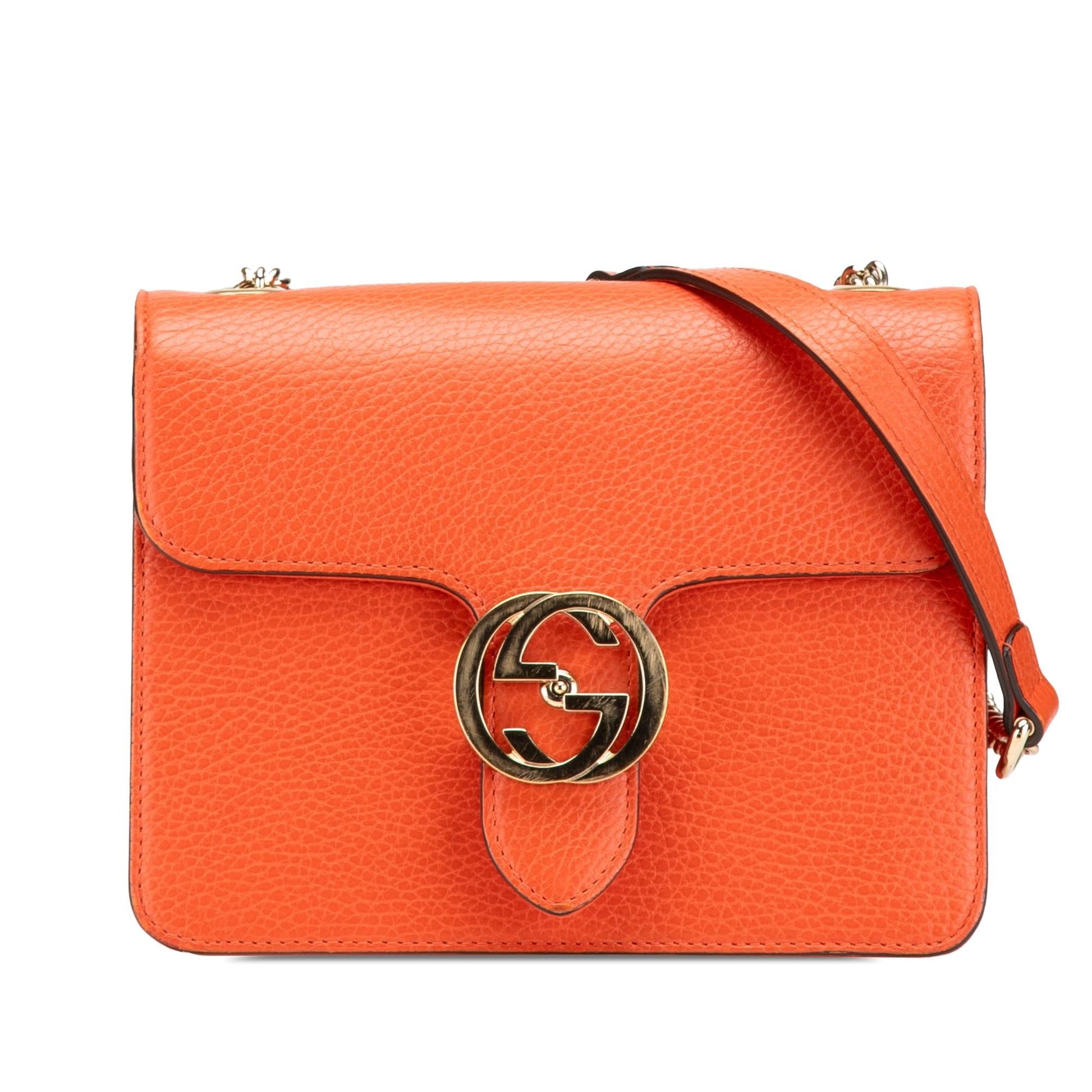 Gucci Dollar Interlocking G Calf Calfskin Orange Small Crossbody Bag Crossbody 50