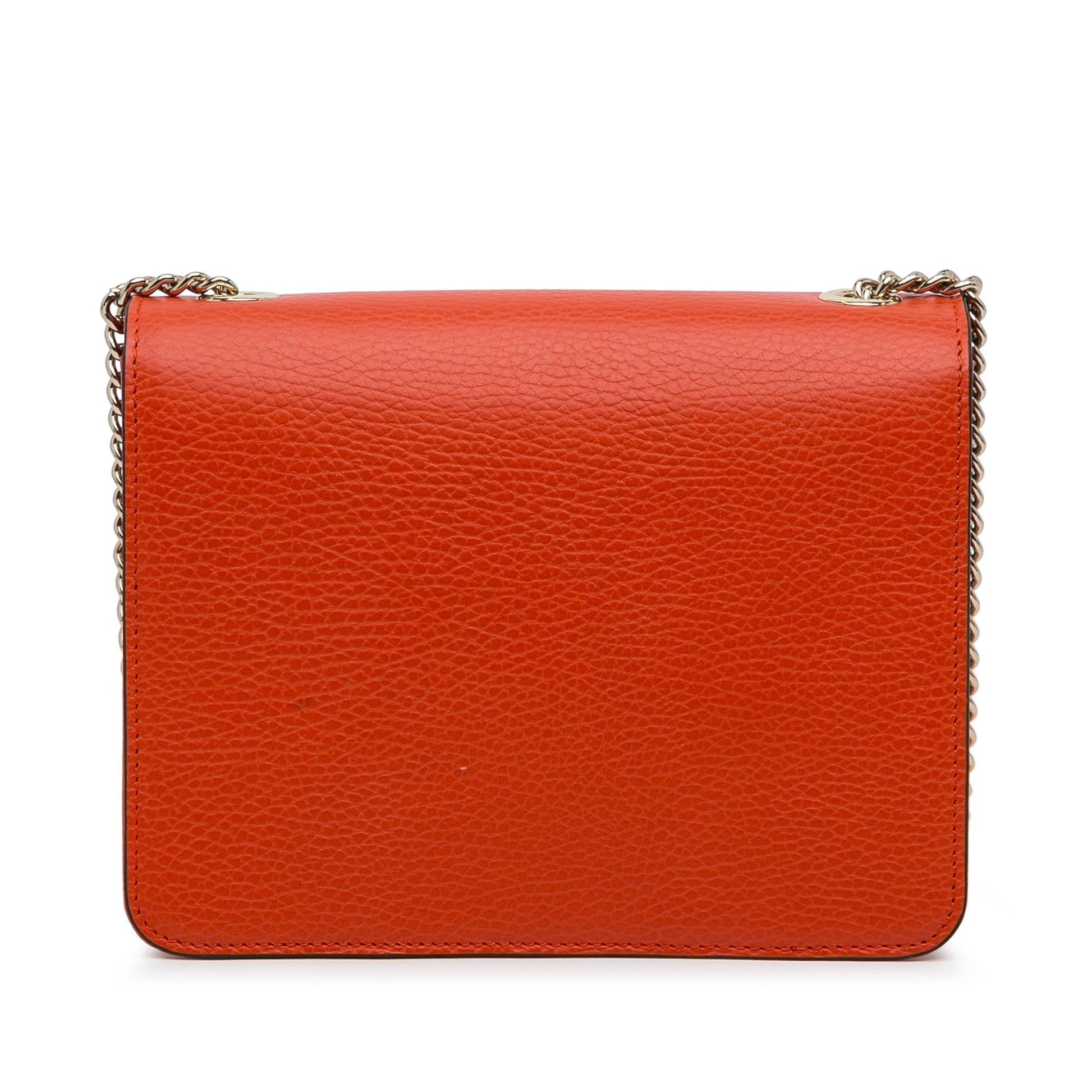 Gucci Dollar Interlocking G SHG-rkCp1u Calf Orange Small Crossbody Bag