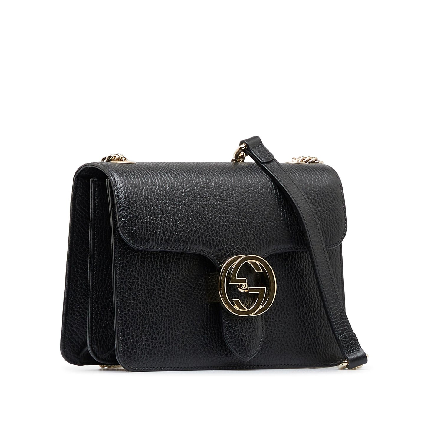 Gucci Dollar Interlocking G SHG-JAU8j8 Calf Black Small Crossbody Bag
