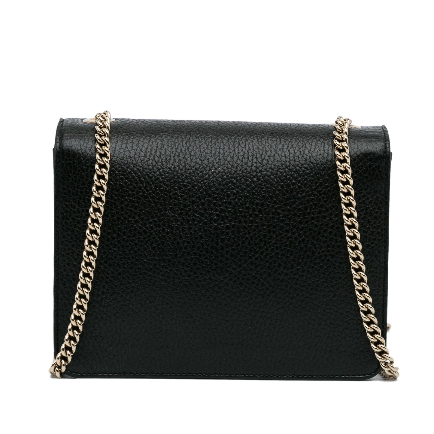 Gucci Dollar Interlocking G SHG-v0CaUw Calf Black Small Crossbody Bag