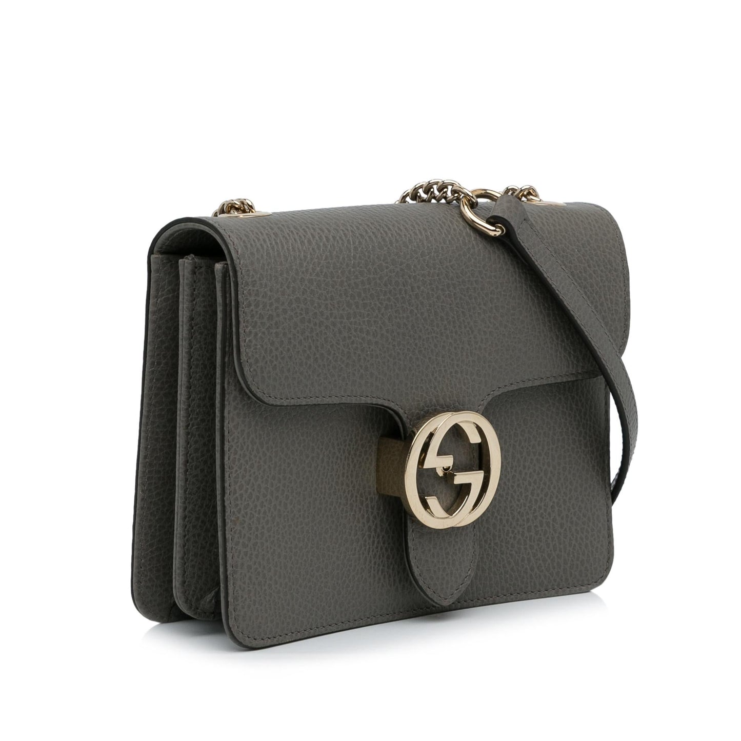 Gucci Dollar Interlocking G SHG-LlXPzu Calf Grey Small Crossbody Bag