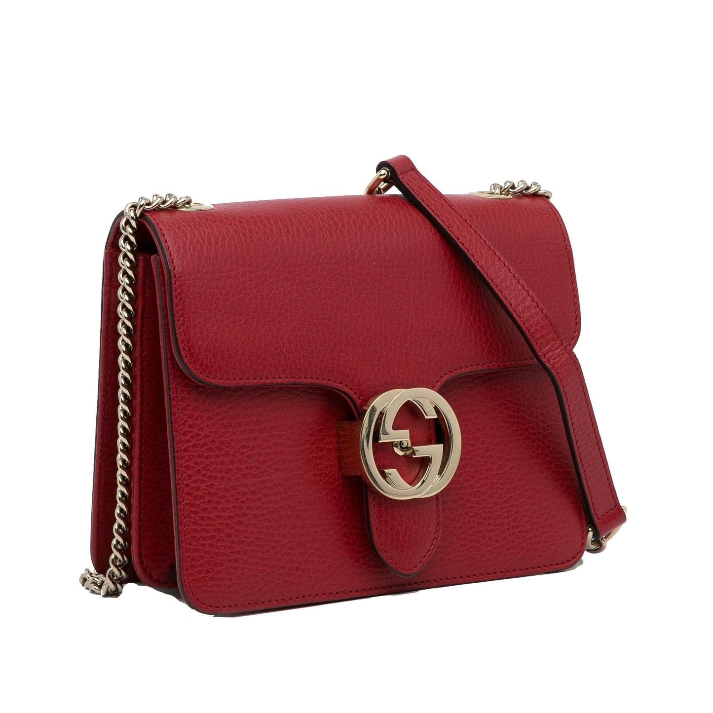 Gucci Dollar Interlocking G SHG-nlXHR2 Calf Red Small Crossbody Bag