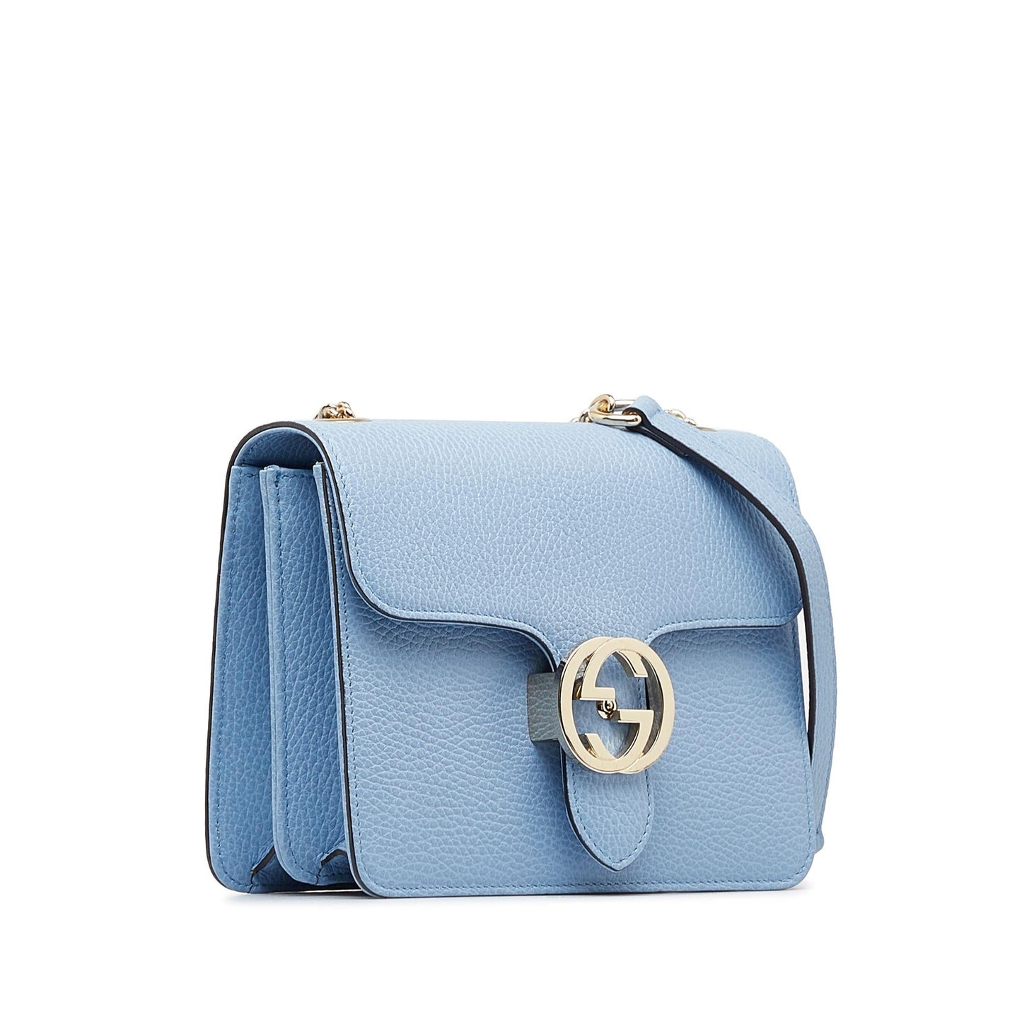 Gucci Dollar Interlocking G SHG-WJN8jf Calf Blue Small Crossbody Bag