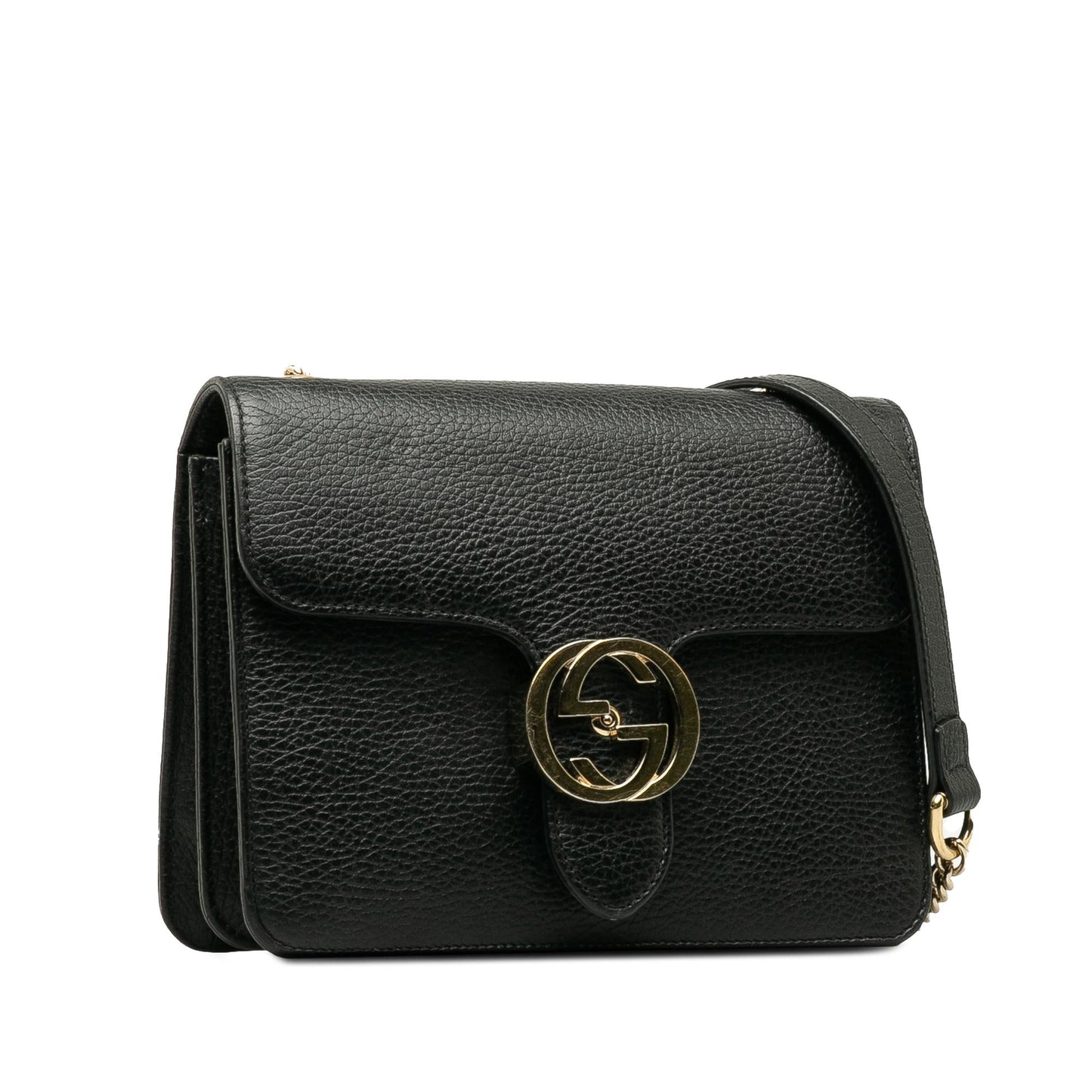 Gucci Dollar Interlocking G SHG-QutaH4 Calf Black Small Crossbody Bag